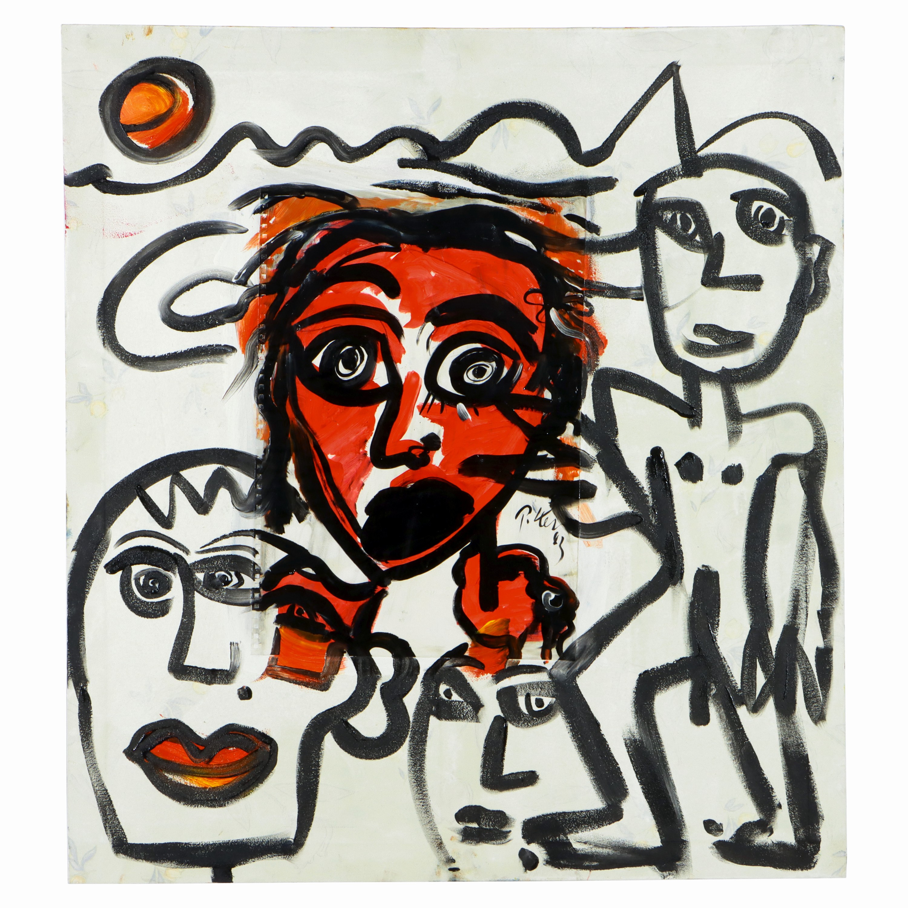 Image 27071685 - Peter Robert Keil, 1983, ohne Titel, ca. 110x100 cm, signiert u. datiert, Öl/Acryl ...