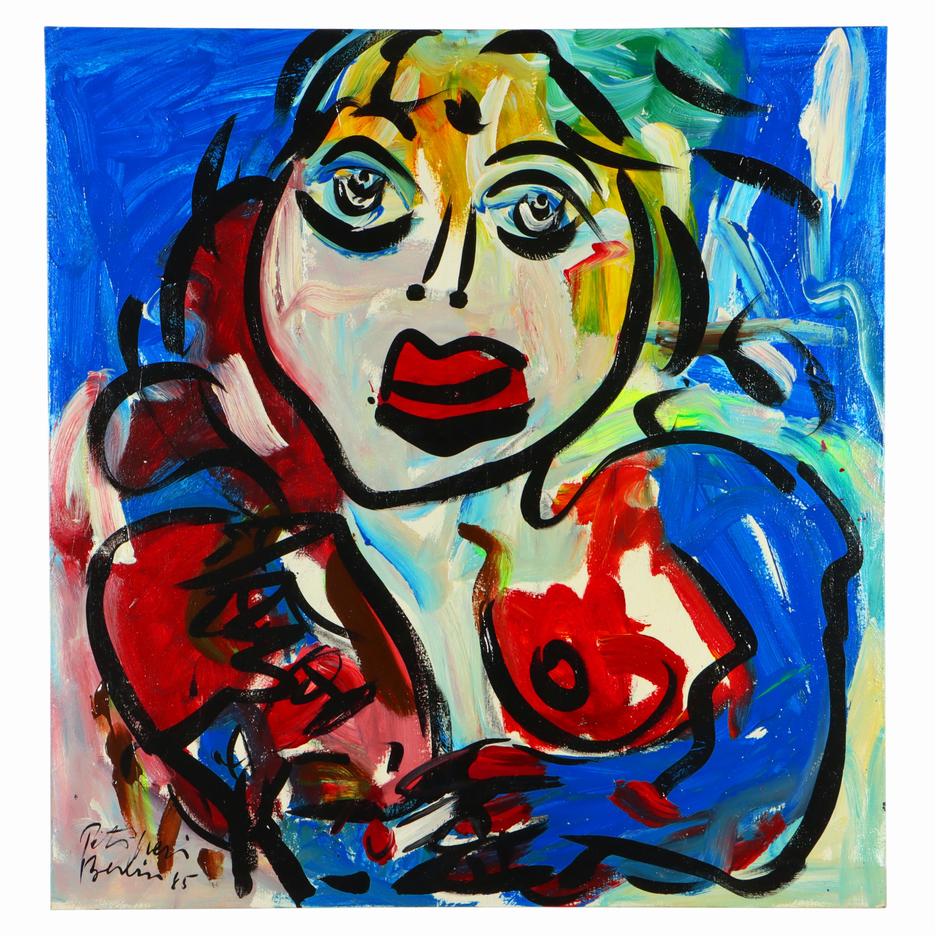 Image 27071693 - Peter Robert Keil, 1985, Berlin, ohne Titel, ca. 105x100 cm, signiert u. datiert, ...
