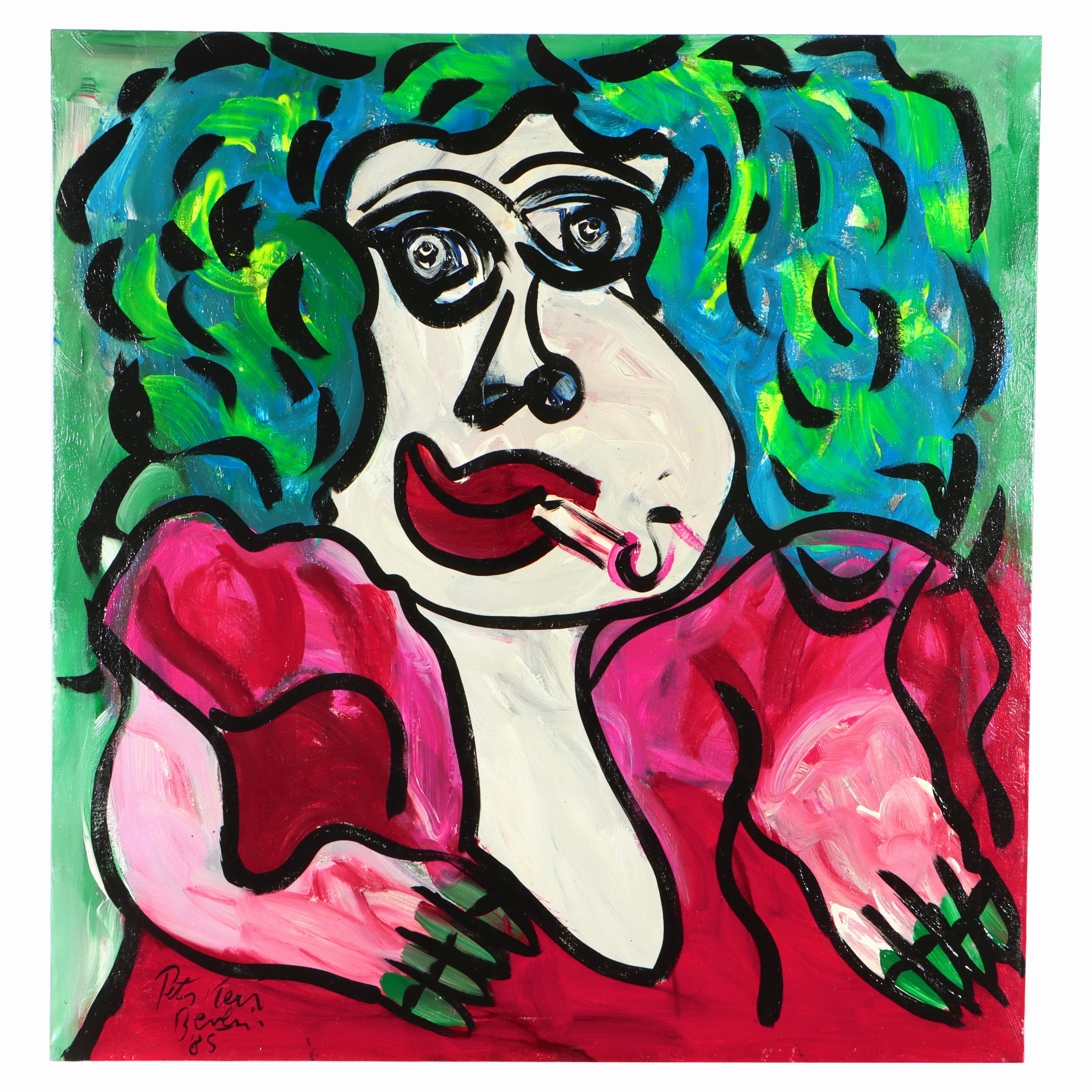 Image 27071695 - Peter Robert Keil, 1985, Berlin, ohne Titel, ca. 105x100 cm, signiert u. datiert, ...