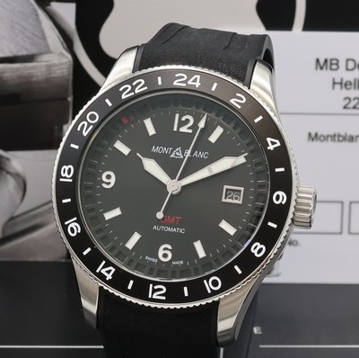 27071617a - MONTBLANC 1858 GMT Herrenarmbanduhr Referenz 129766, Automatik, Edelstahlgeh. inkl. ...