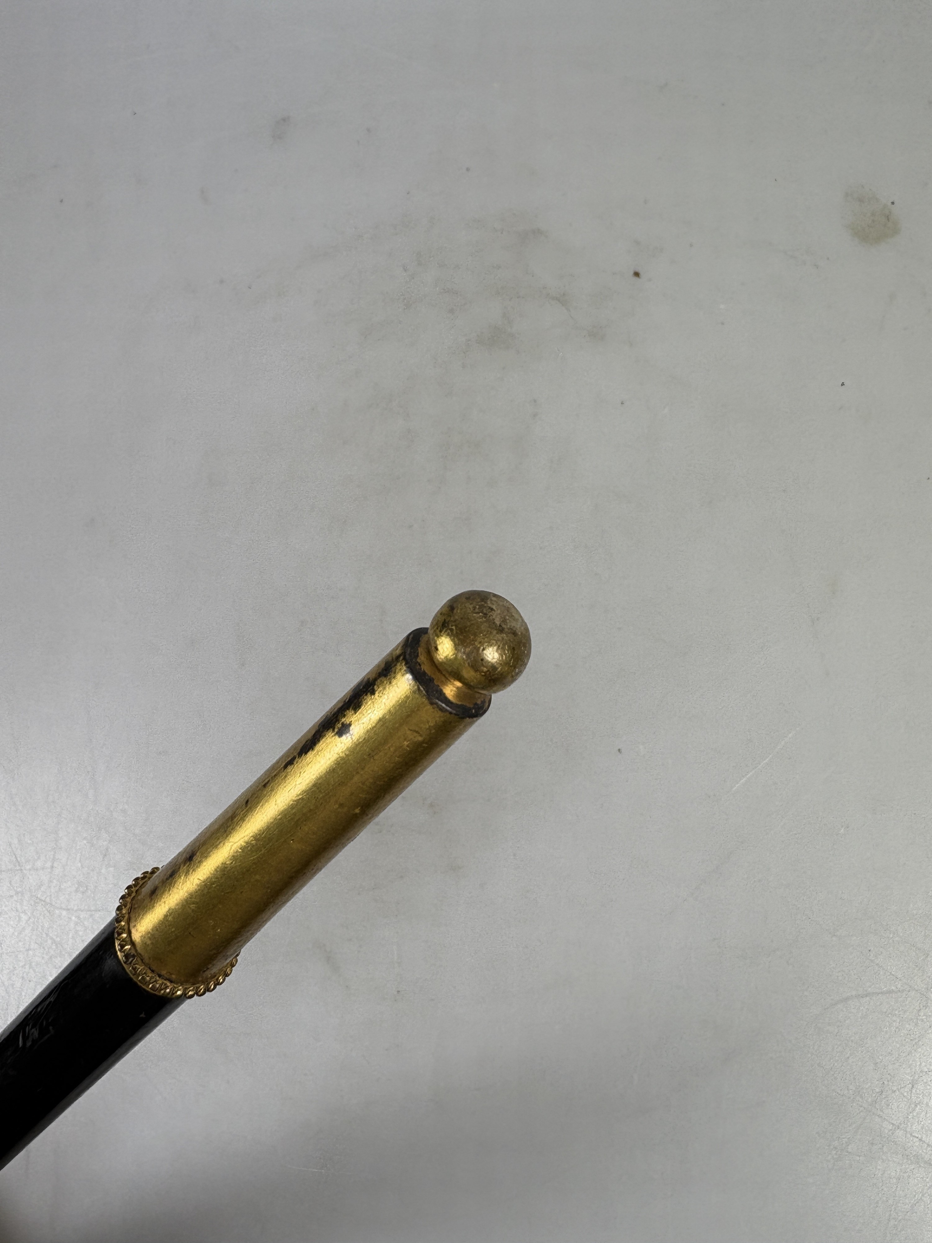 Detail k: Paradestock/Flanierstock, Nachlass von der Mülbe, Kaiserreich, Sy & Wagner, Berlin, Stutzenknauf aus Gold (säuregeprüft), aufgelegtes Adleremblem ...
