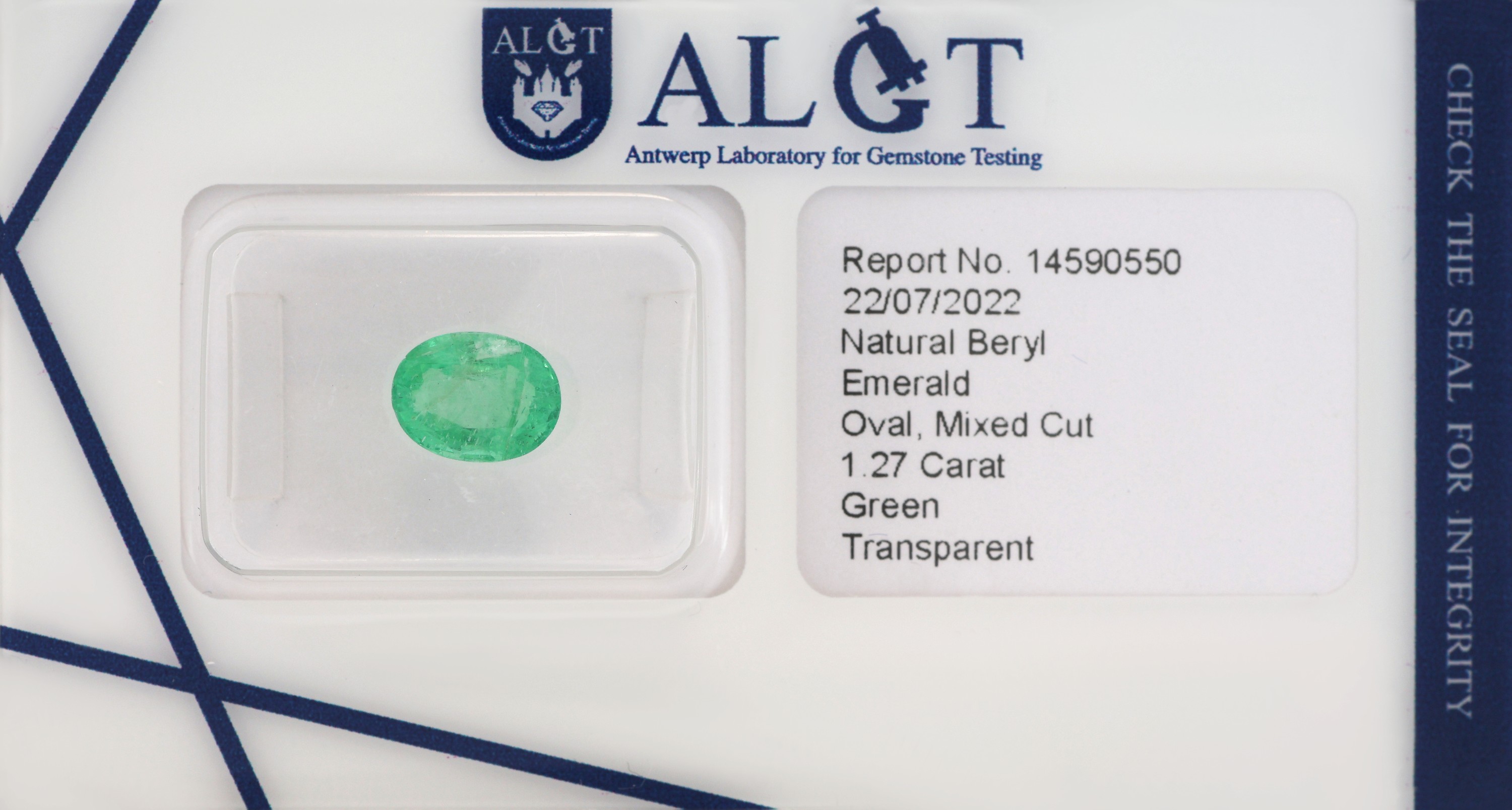 Image 27071729 - Loser Smaragd ca. 1.27 ct, oval facett. ca. 7.84 x 6.02 x 4.09 mm, green, transparent, ...