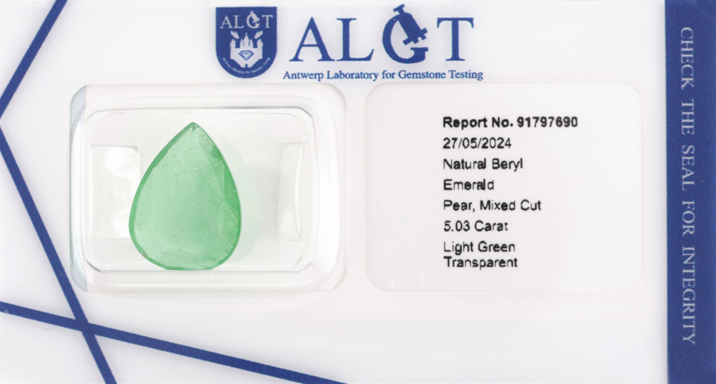 Image 27071734 - Loser Smaragd, ca. 5.03 ct, facett. Tropfen, ca. 14.69 x 11.03 x 4.28 mm, Light Green, ...