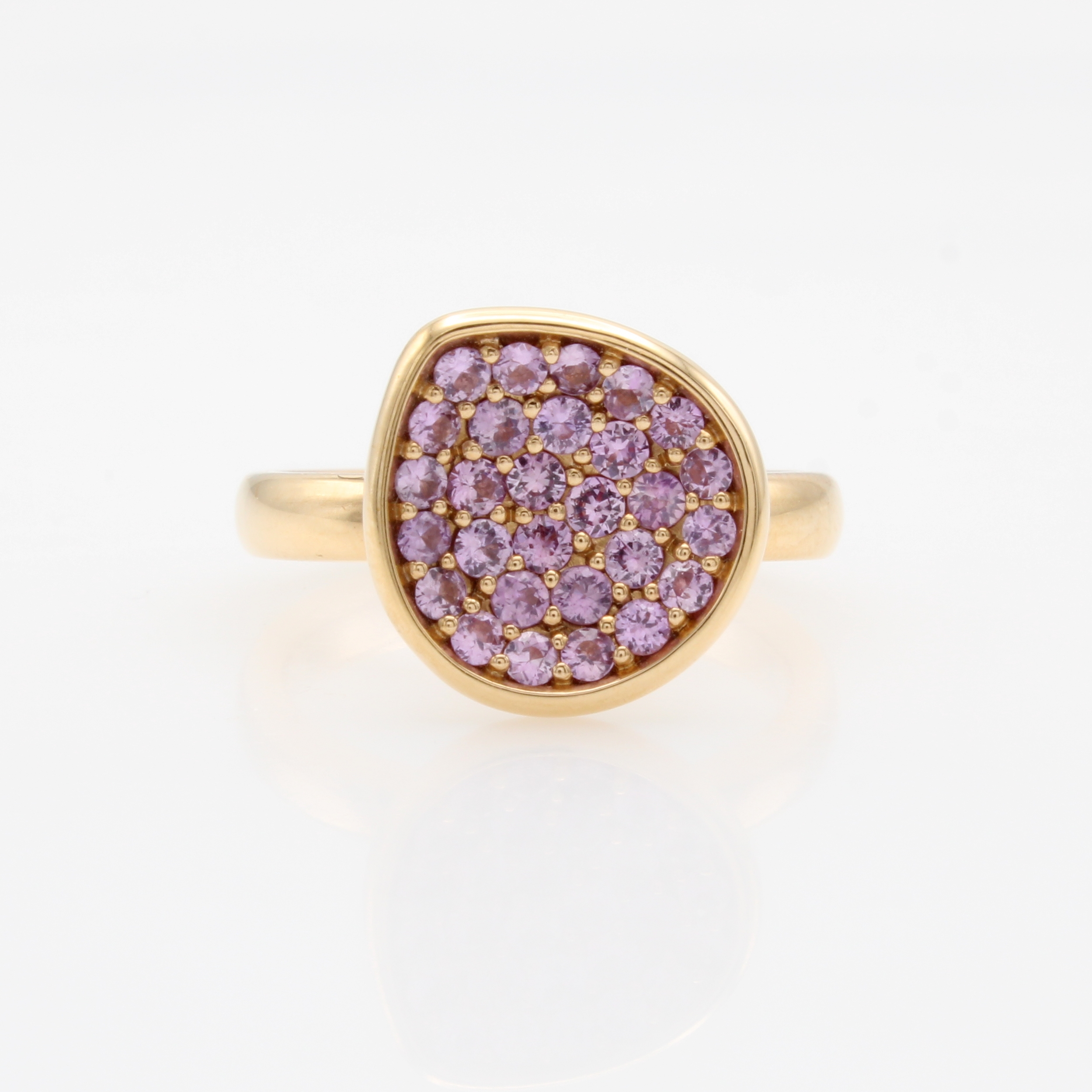 Image 27071745 - Ring mit Saphiren, WG 750/000, 28 pinkfarb. Saphire zus. ca. 0.78 ct, RW ca. 54 ...