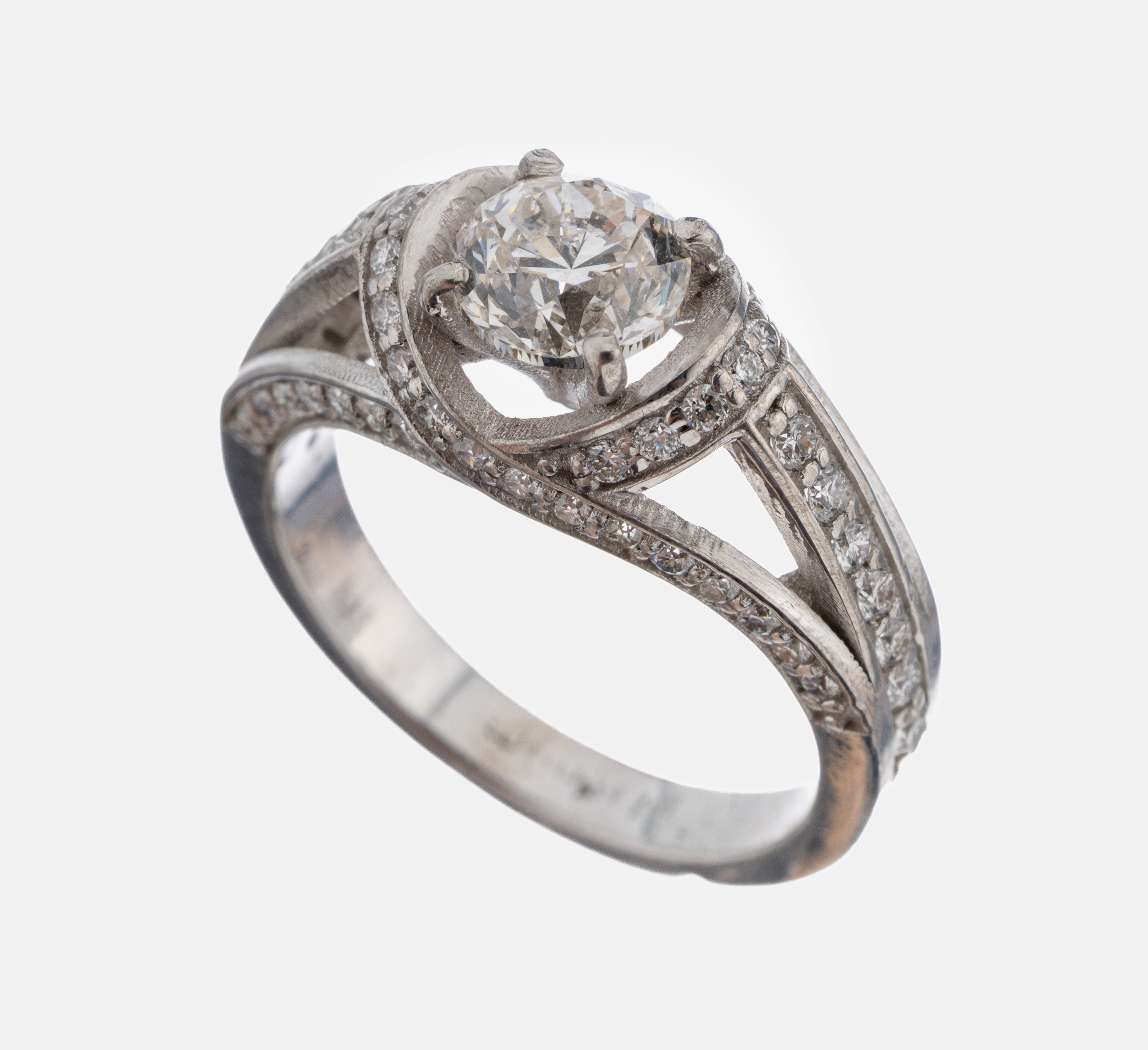 Image 27071755 - Platin Diamant-Ring, Platin gepr., 1 Brillant ca. 1.00 ct l.get.Weiß(I)/si1 (Kopie GIA ...