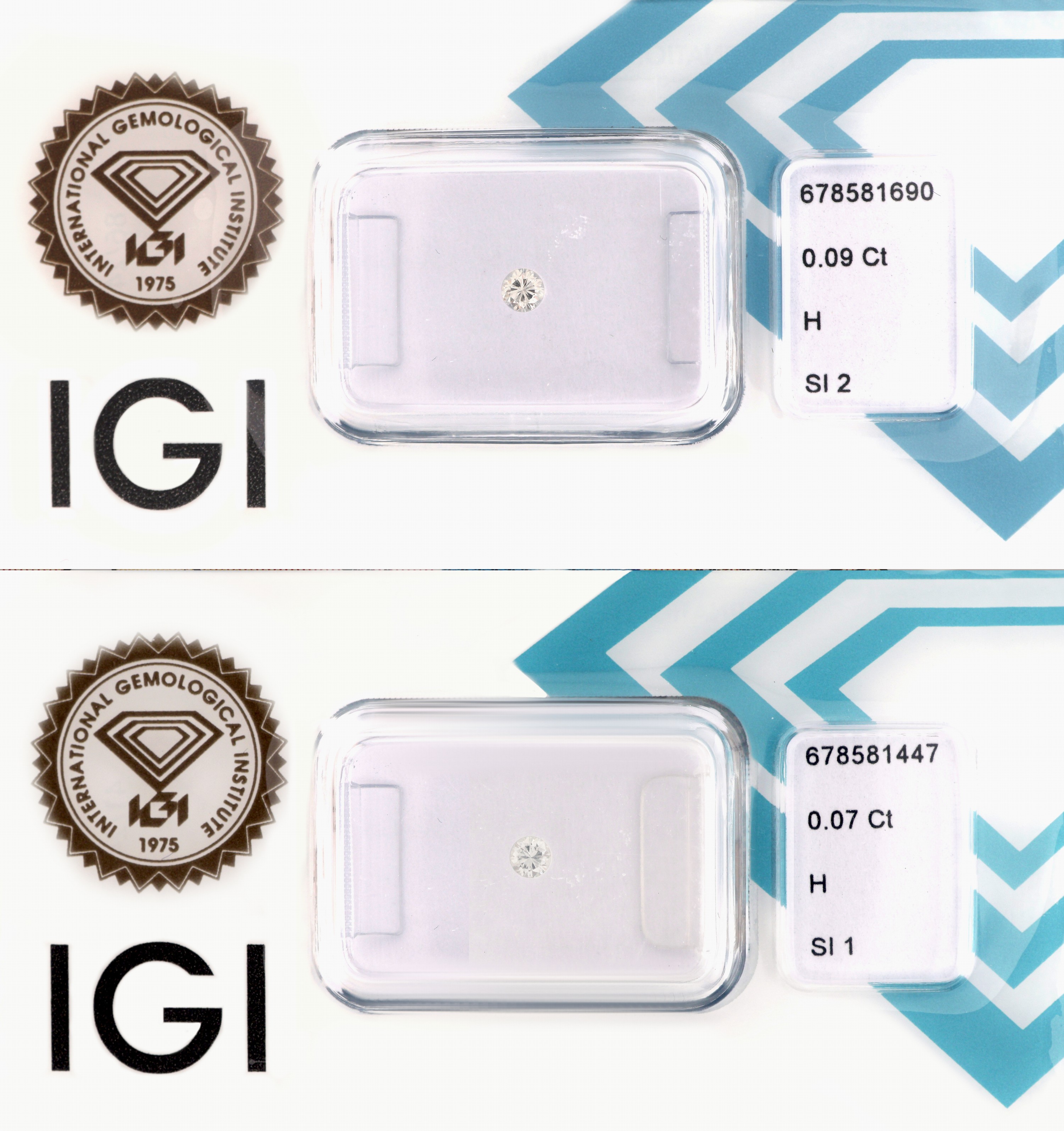 Image 27071798 - Lot 2 lose Brillanten, 1 x 0.09 ct Weiß (H)/si2, 1 x 0.07 ct Weiß(H)/si1, ...