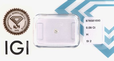 27071798a - Lot 2 lose Brillanten, 1 x 0.09 ct Weiß (H)/si2, 1 x 0.07 ct Weiß(H)/si1, ...
