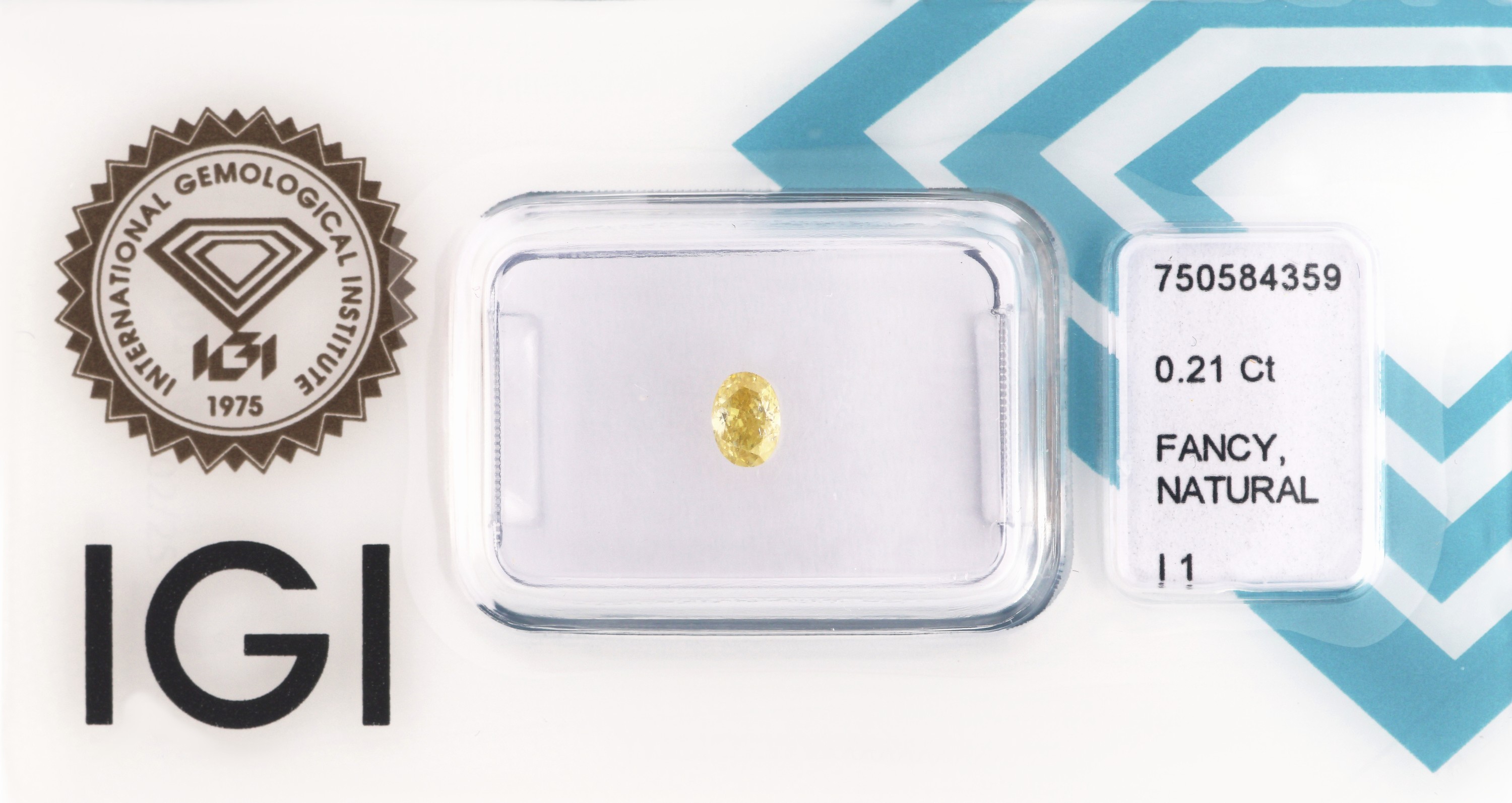 Image 27071808 - Loser Diamant 0.21 ct natural fancy intense yellow/p1, oval modified brilliant, ...