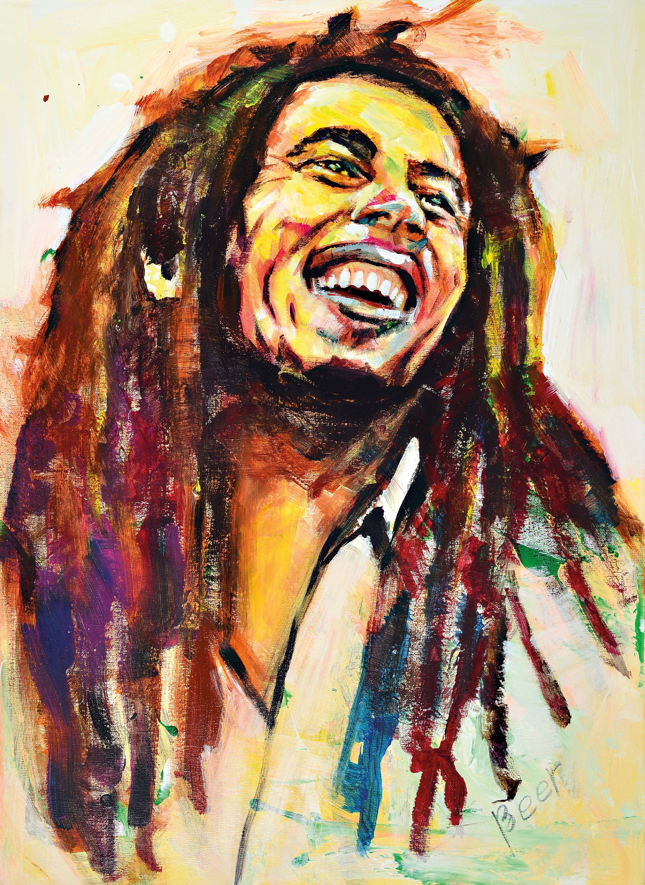 Image 27071841 - Erhard Beer, geb. 1946 Bregenz, Bob Marley, Öl/Lwd, signiert, ca. 75x55cm