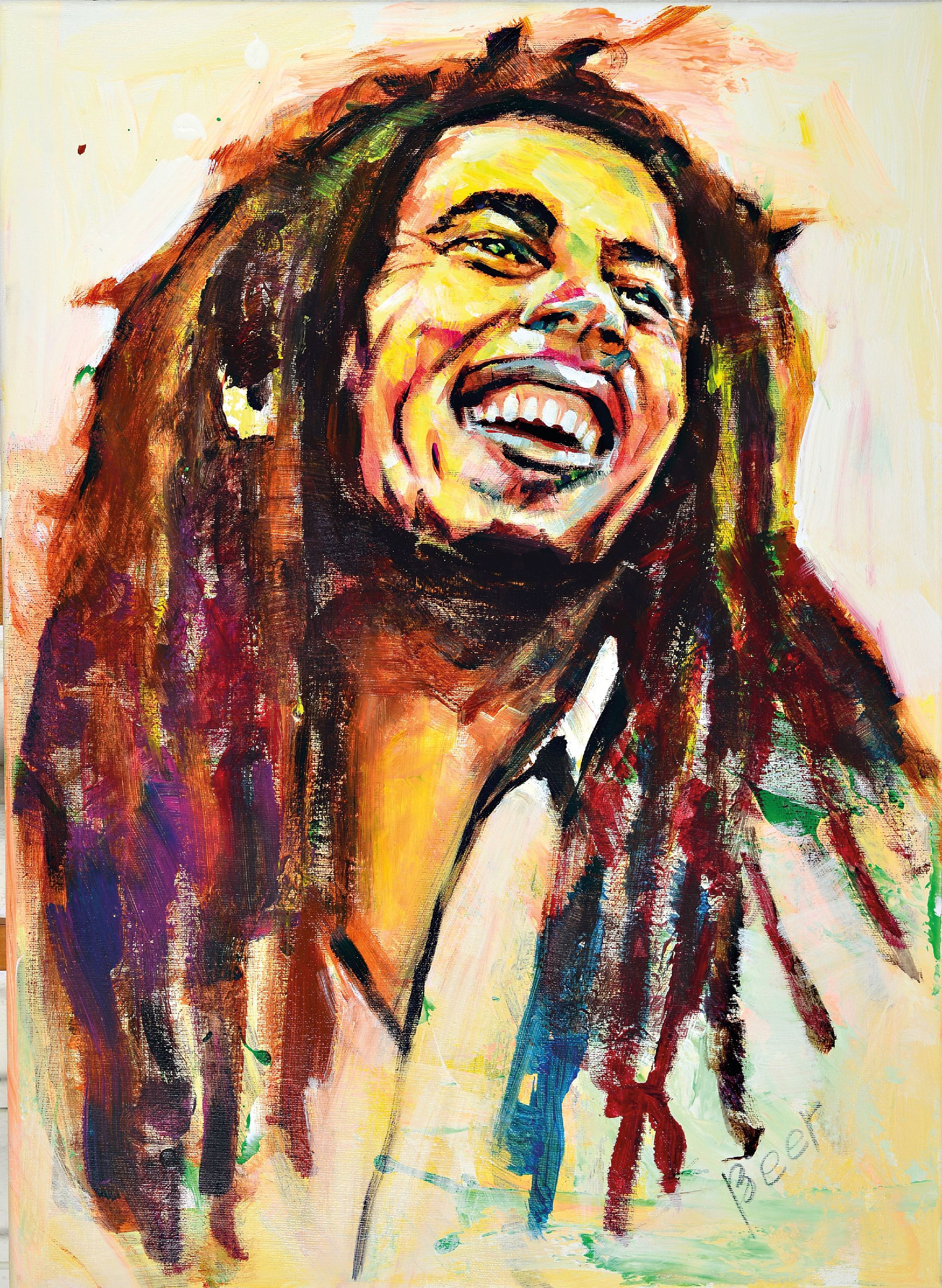 Detail k: Erhard Beer, geb. 1946 Bregenz, Bob Marley, Öl/Lwd, signiert, ca. 75x55cm