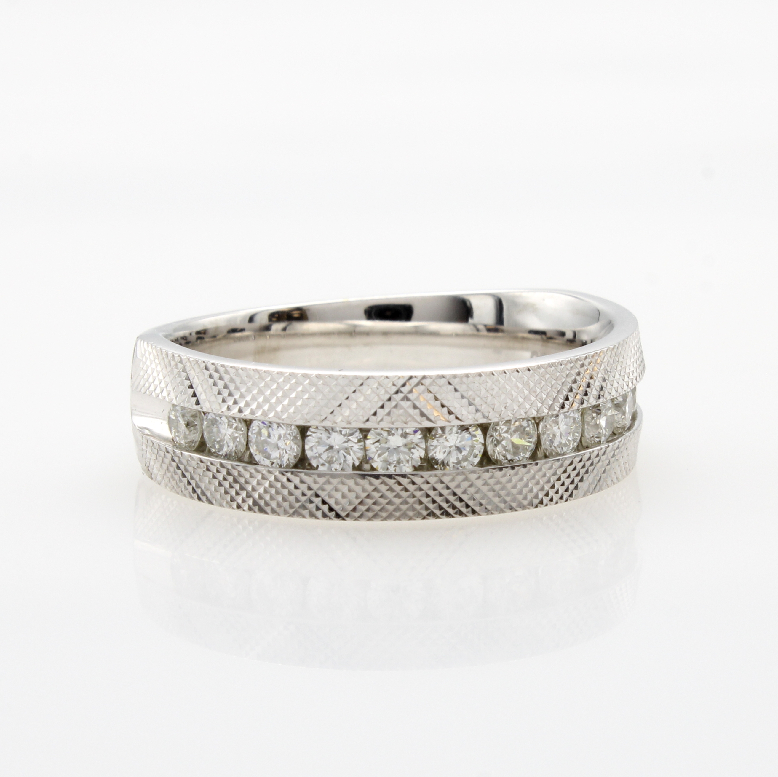 Image 27071861 - Ring mit Brillanten, Platin 950/000, Schiene zur Hälfte diamantiert, 13 Brill. in ...
