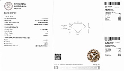 27071802a - Loser Diamant, 0.11 ct hochfeines Weiß(E)/si2,eingeschweißt, IGI-Expertise