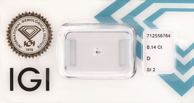 Image Loser Diamant 0.14 ct hochfeines Weiß(D)/si2, Square Emerald, verschweißt, IGI-Expertise