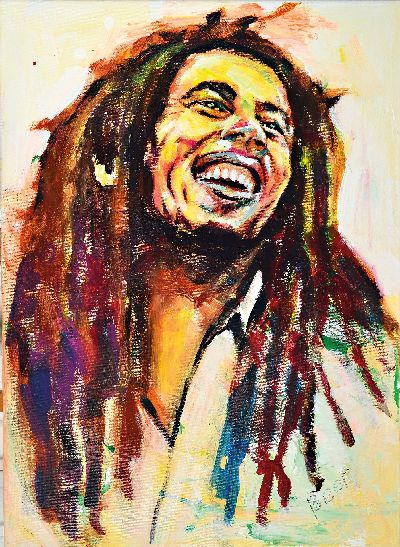 27071841k - Erhard Beer, geb. 1946 Bregenz, Bob Marley, Öl/Lwd, signiert, ca. 75x55cm