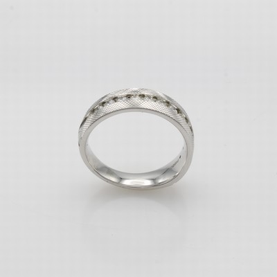 27071861a - Ring mit Brillanten, Platin 950/000, Schiene zur Hälfte diamantiert, 13 Brill. in ...
