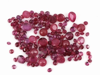 Image Lot lose Rubine, zus. ca. 12.1 ct, versch. Schliffformen, Größen und Farbnuancen ...