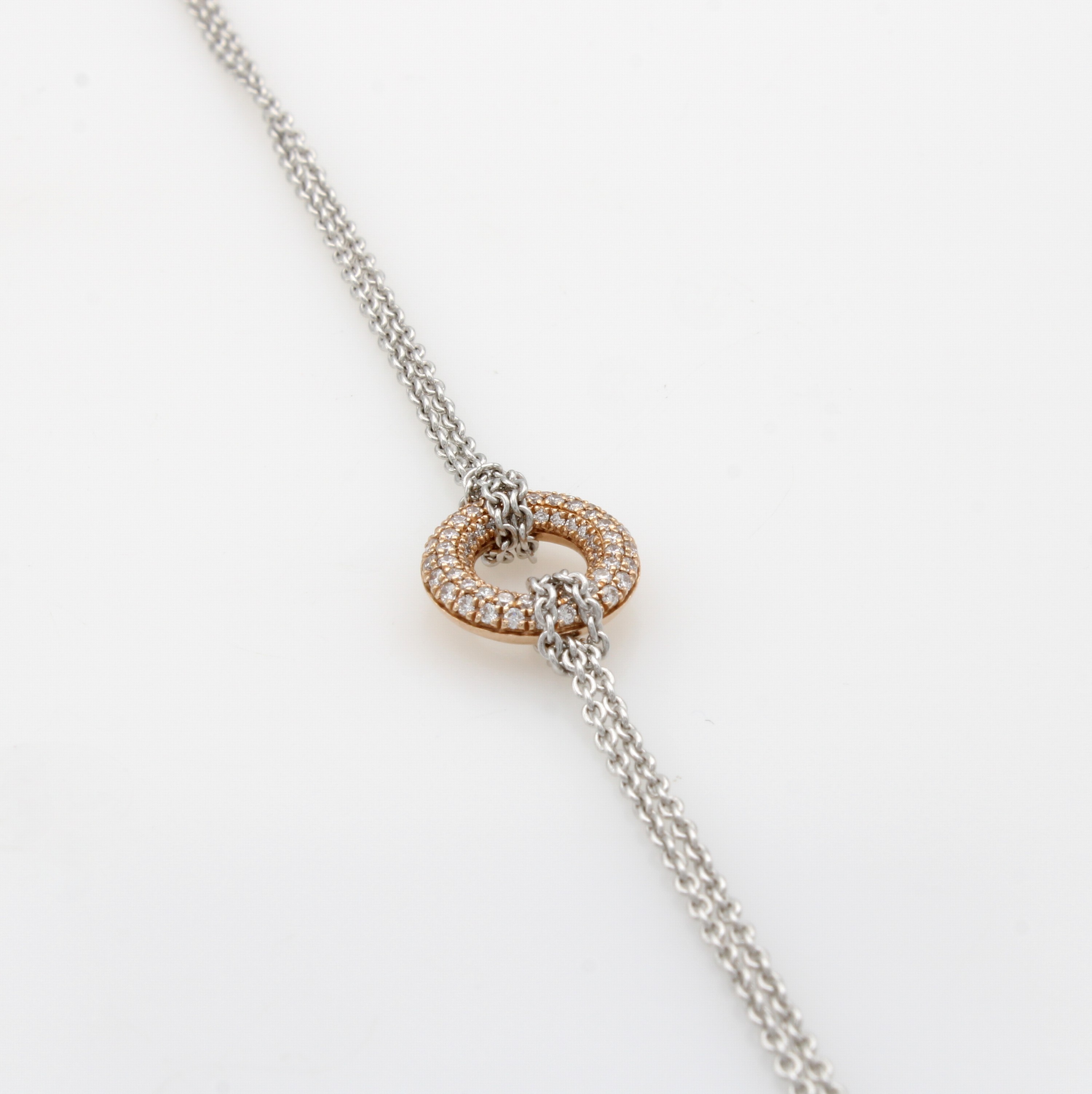 Image 27071901 - 2-reihiges Armband mit Brillanten, WG/RG 585/000, kreisförm. Mittelteil, Brill. zus. ...