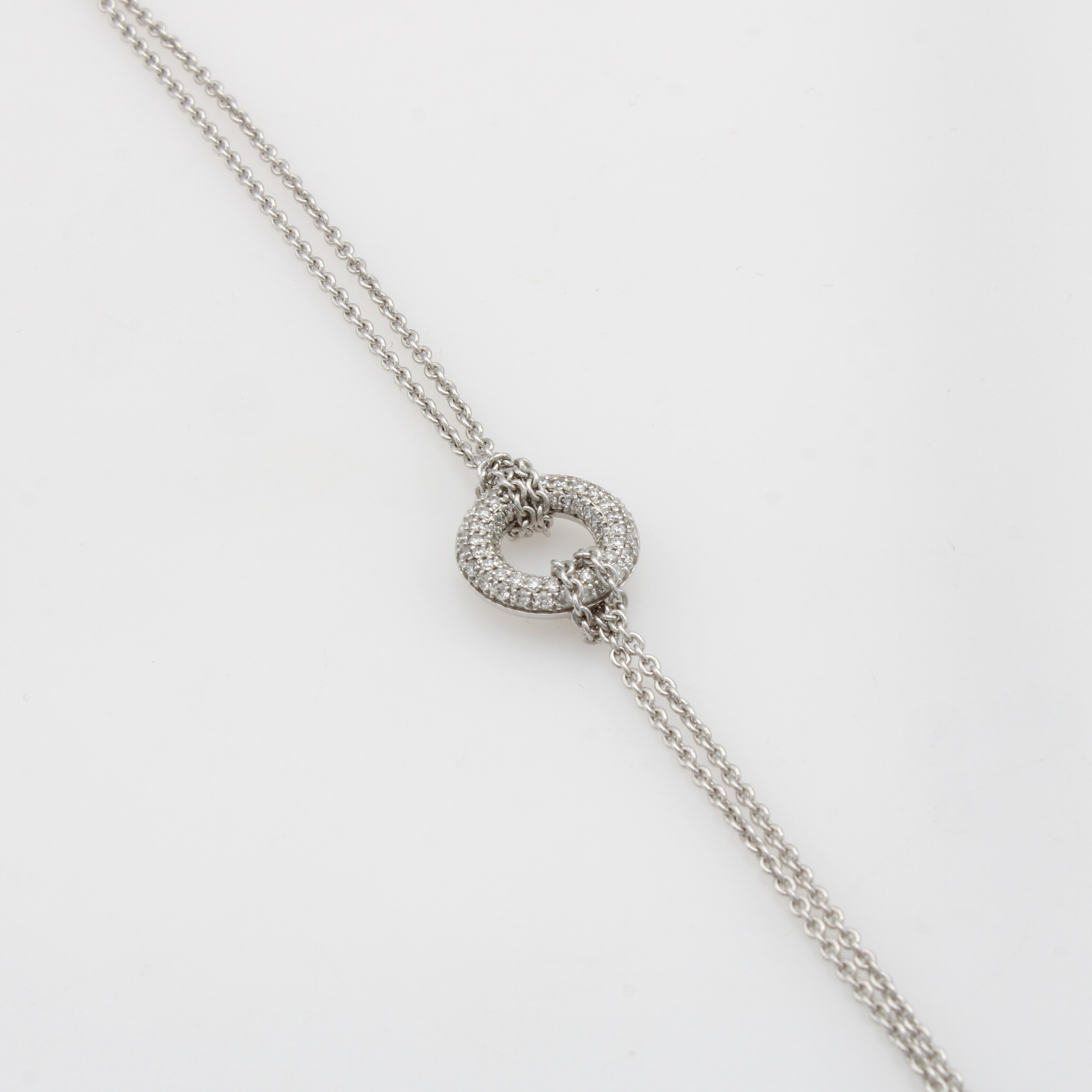 Image 27071902 - 2-reihiges Armband mit Brillanten, WG 585/ 000, kreisförm. Mittelteil, Brill. zus. ca. ...