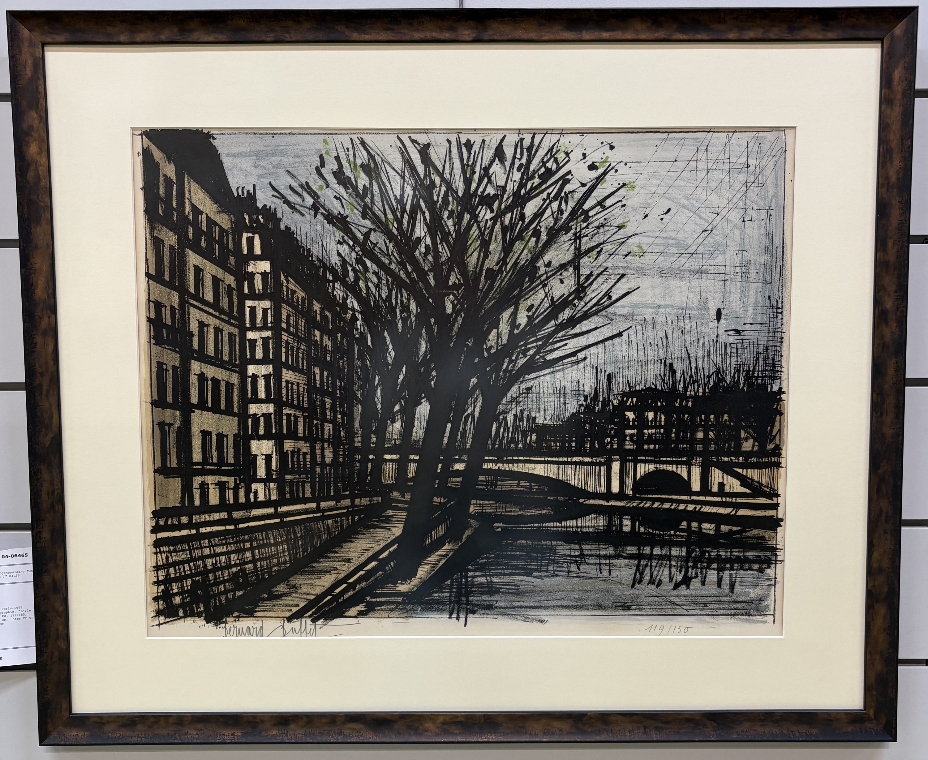 Detail l: Bernard Buffet, 128 Paris-1999 Tourtour, farblithographie, "L'Ile Saint-Louis", 1962, Ed. 119/150, handsigniert, 52x66 cm, unter PP ...