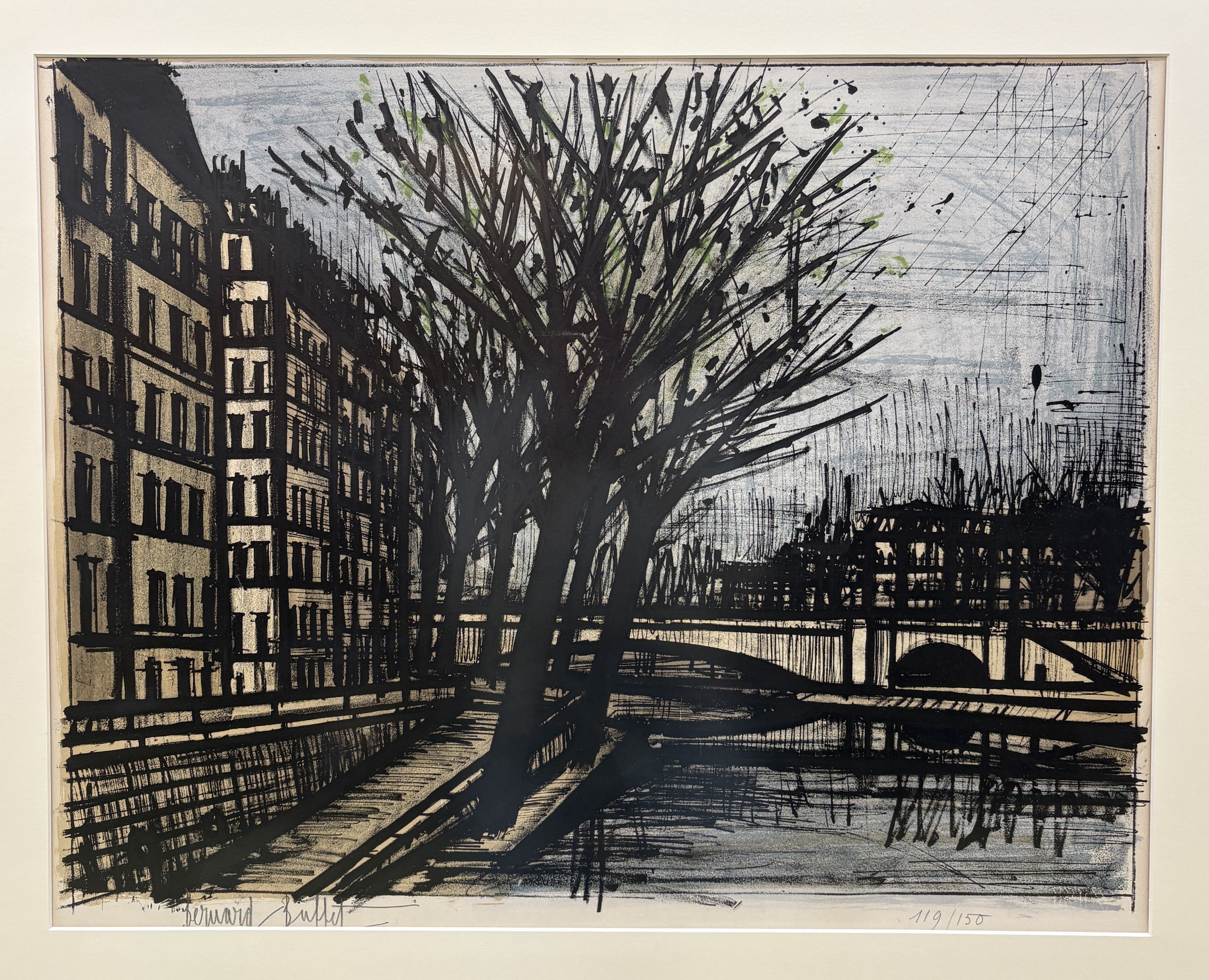 Detail m: Bernard Buffet, 128 Paris-1999 Tourtour, farblithographie, "L'Ile Saint-Louis", 1962, Ed. 119/150, handsigniert, 52x66 cm, unter PP ...