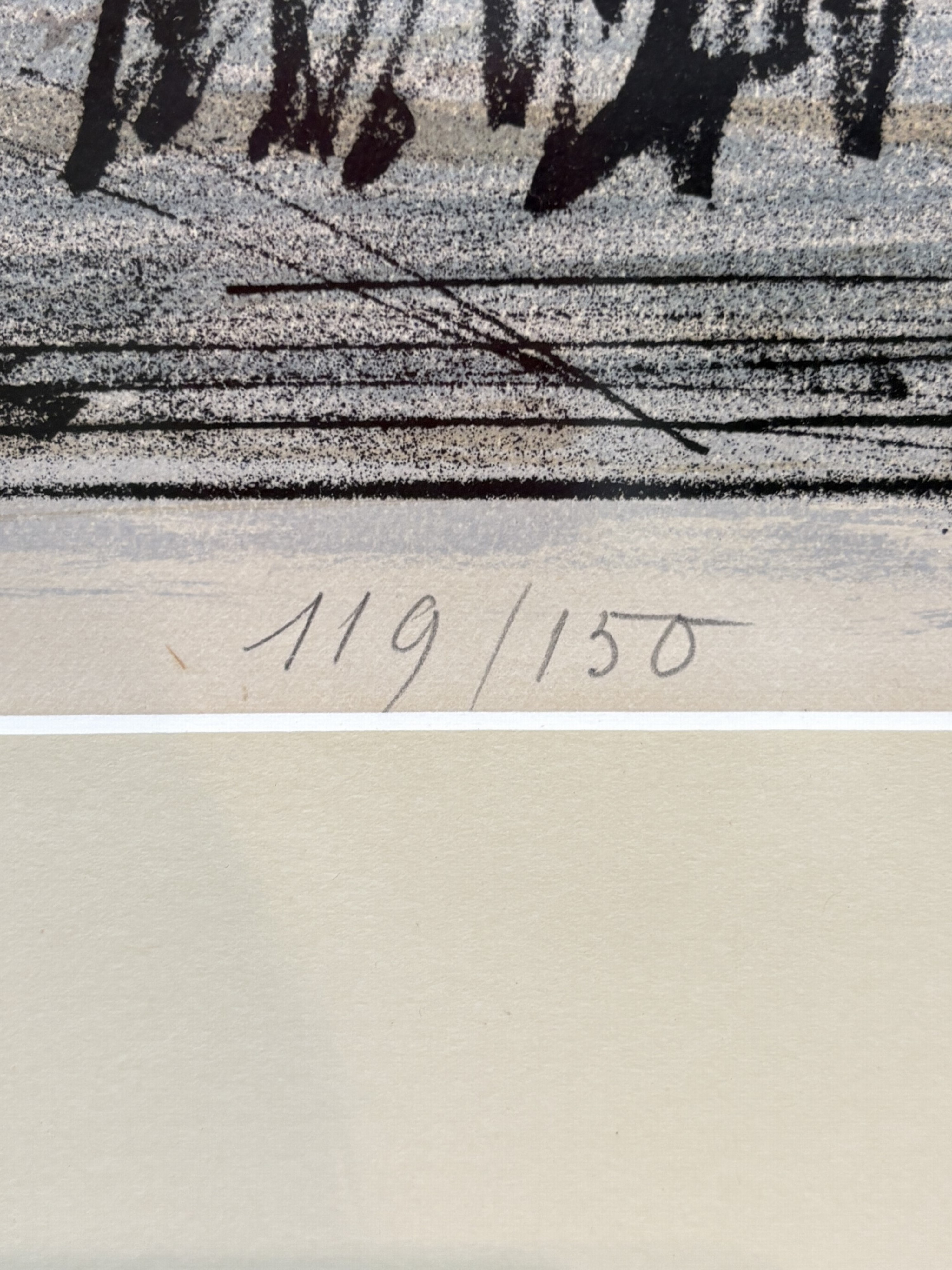 Detail o: Bernard Buffet, 128 Paris-1999 Tourtour, farblithographie, "L'Ile Saint-Louis", 1962, Ed. 119/150, handsigniert, 52x66 cm, unter PP ...