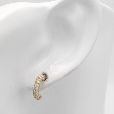 27071948a - Paar Steckcreolen mit Brillanten, GG 585/000, rundum bes. m. Brill. zus. ca. 1 ct ...