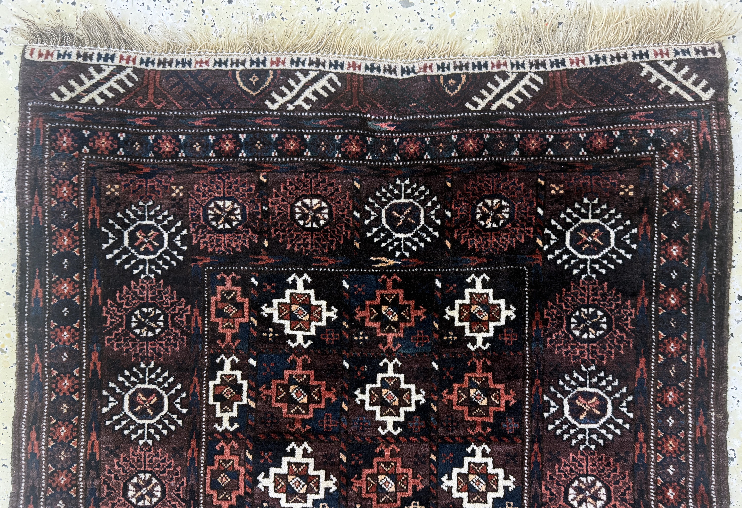 Detail a: Belutsch alt, Persien, Anfang 20.Jhd., Wolle auf Wolle, ca. 219 x 109 cm, EHZ: 2, restauriert