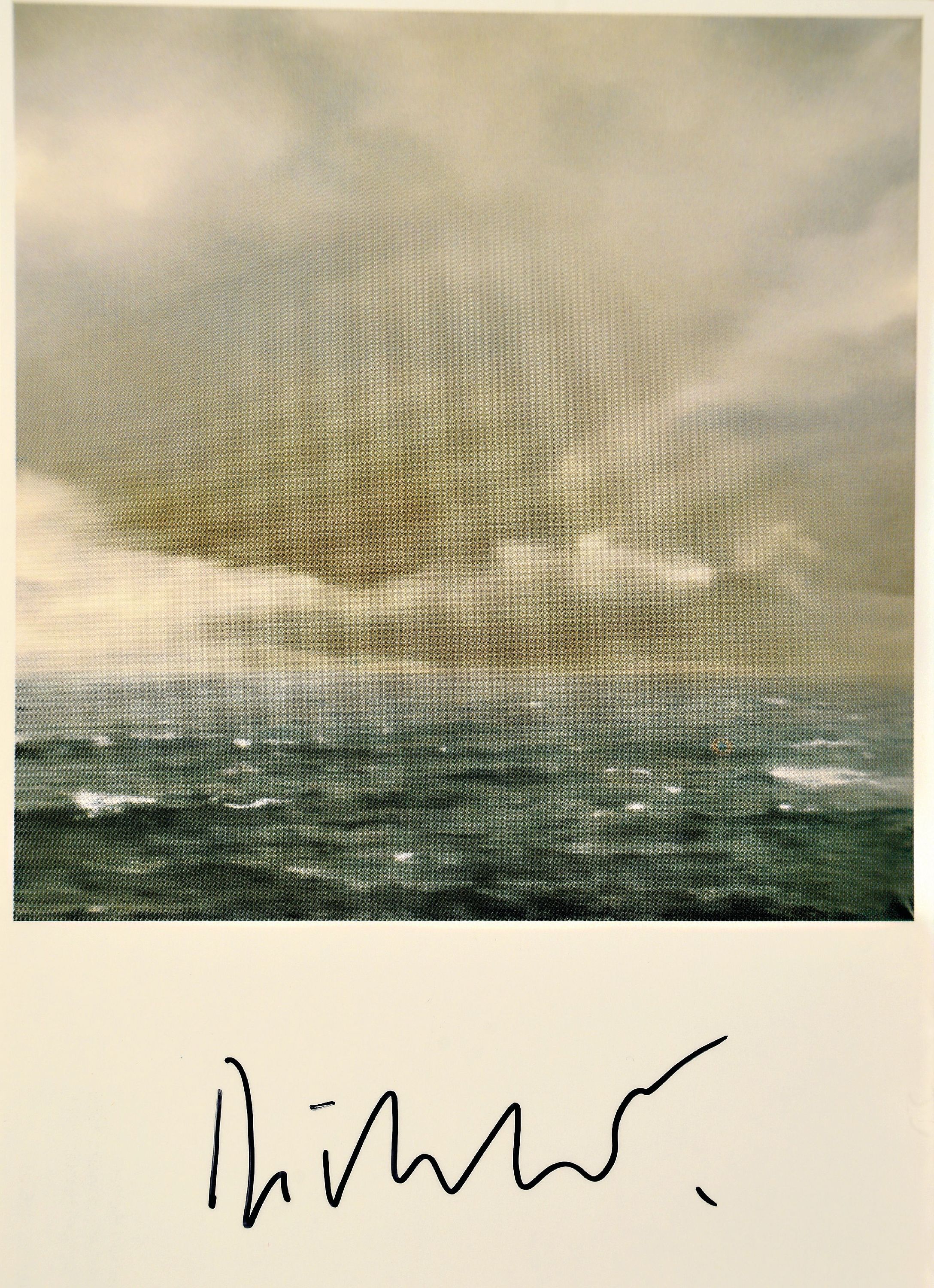 Image 27072066 - Gerhard Richter, geb. 1932, ´Seestück, Bewölkt´, Kunstpostkarte, handsign., ca. 15x ...