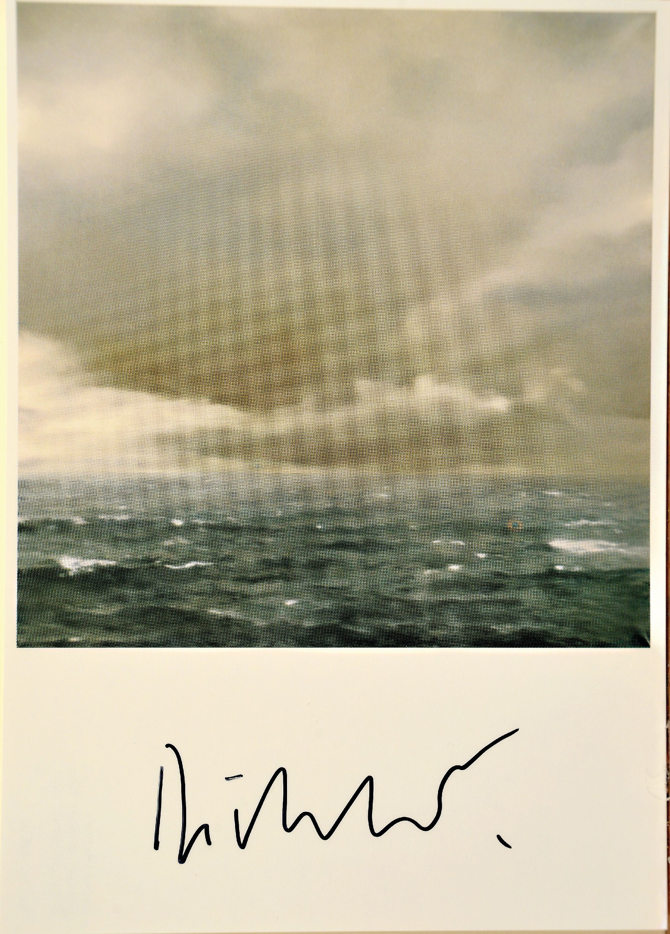 Detail k: Gerhard Richter, geb. 1932, "Seestück, Bewölkt", Kunstpostkarte, handsign., ca. 15x 10,5cm