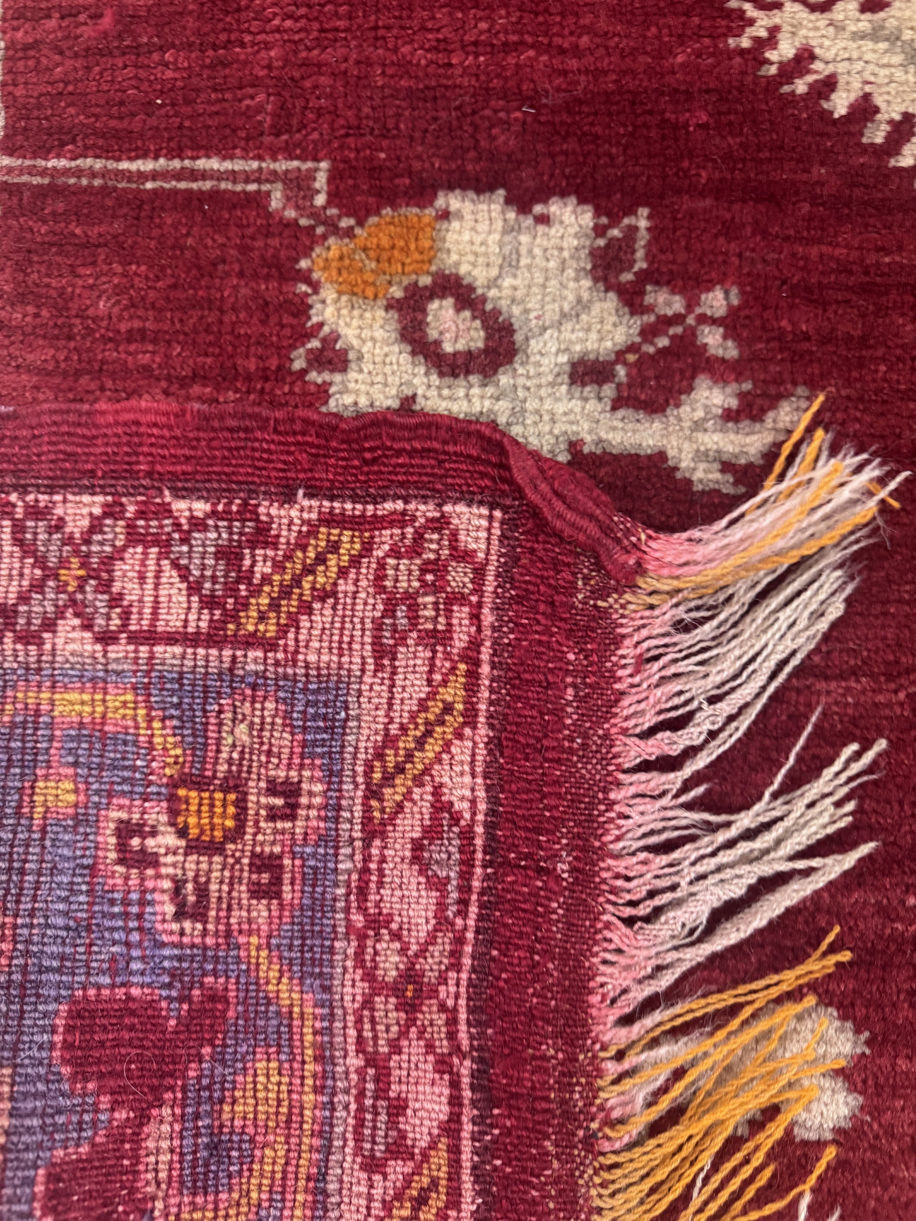 Detail d: Milas antik, Türkei, Anfang 20.Jhd., Wolle auf Wolle, ca. 158 x 115 cm, EHZ: 2, restauriert