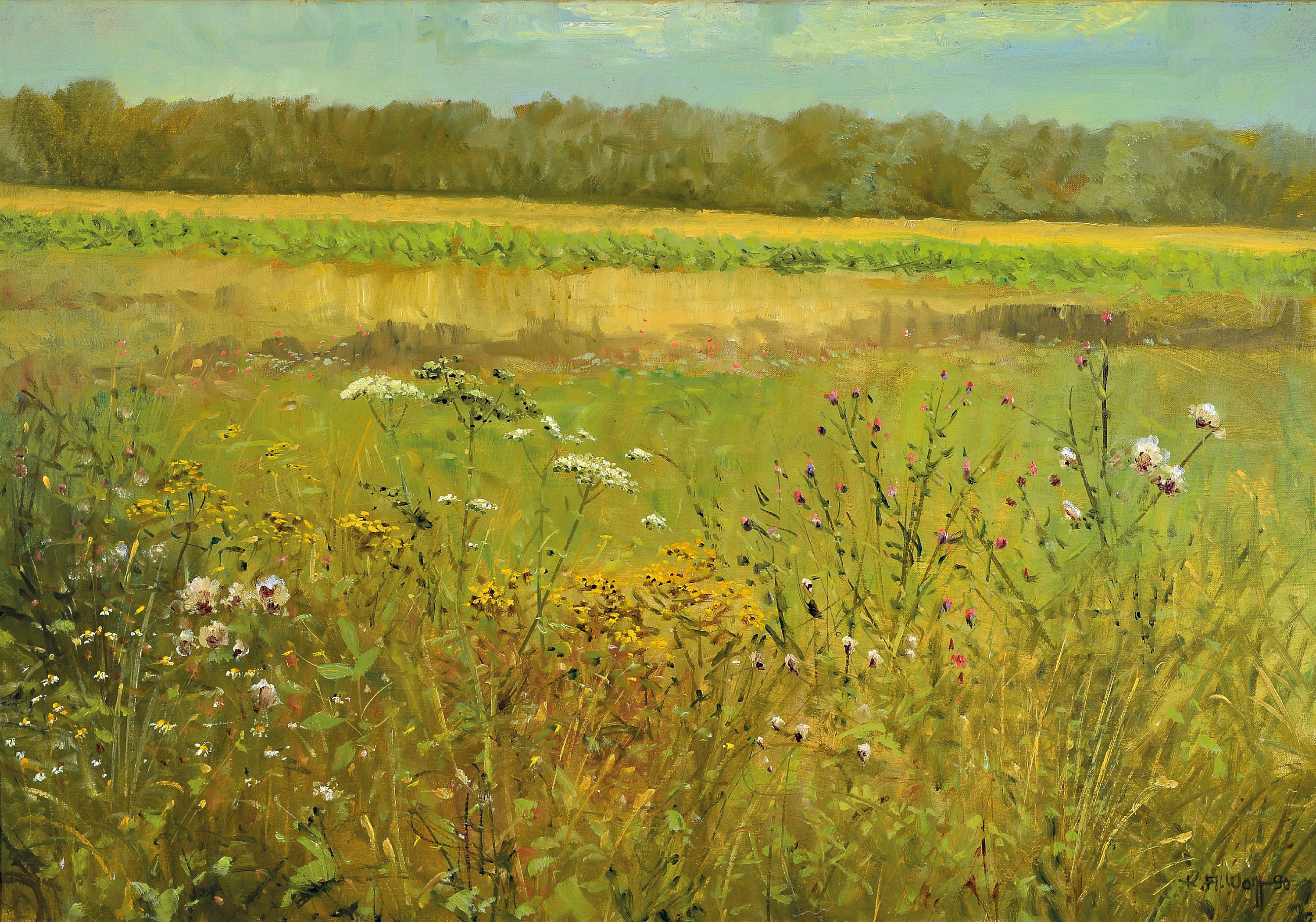 Image 27072076 - Karl August Wolff, 1938 Ludwigshafen-2023 Mundenheim, Wildkräuter am Feldrand, ...