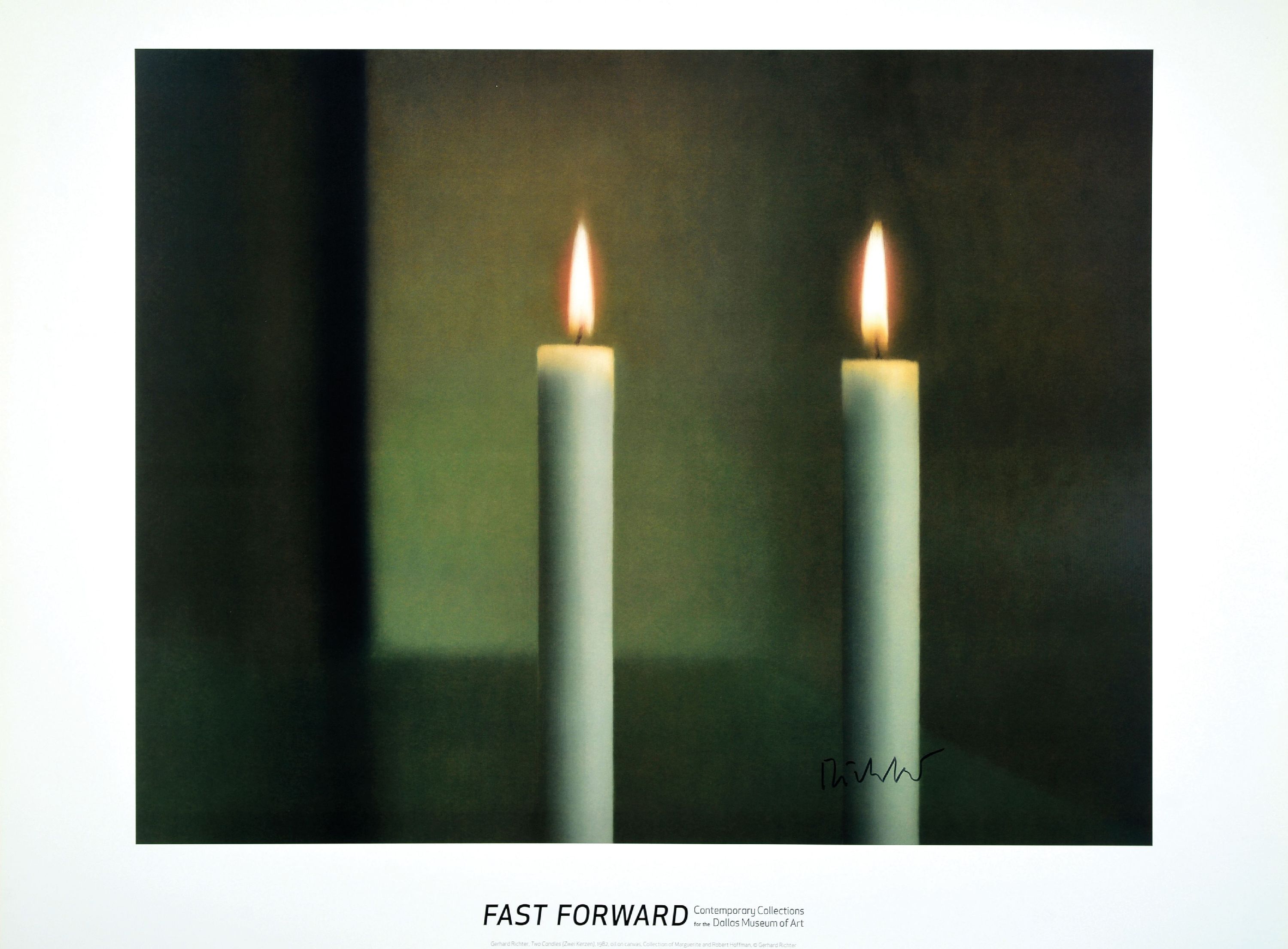 Detail k: Gerhard Richter, geb. 1932, "2 Kerzen", Dallas Museum of Art 2006, Offset-Lithografie auf feste, Papier, handsign., ca. 61x76 cm