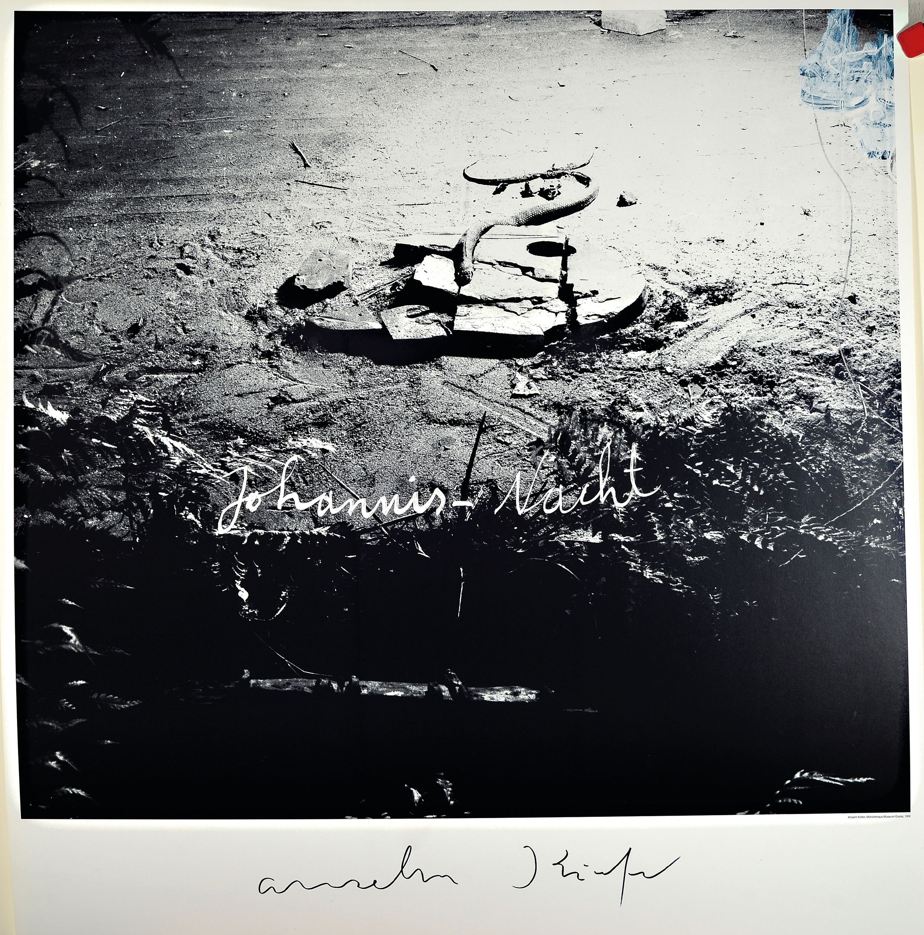 Detail k: Anselm-Kiefer, geb. 1945, "Johannis-Nacht", Mönchehaus Museum Goslar 1990, Offsetlithografie auf dünnem Karton, handsign ., ca. 76x70 cm