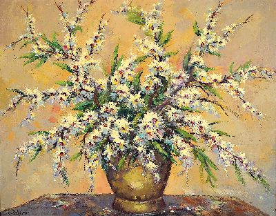 27072062a - Hermann Ostheimer, süddeutscher Künstler der Mitte des 20.Jh., 2 Blumenstillleben, je ...