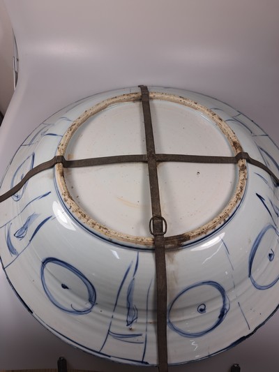 27072068k - Sehr großer Teller, China, wohl Wanli-Periode 1573-1618, sog. Kraak-Porzellan, Gänse ...