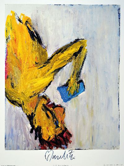 Image Georg Baselitz, geb.1938, ´Glastrinker´, Kunstdruck 2007, Offsetlithografie auf dünnen ...