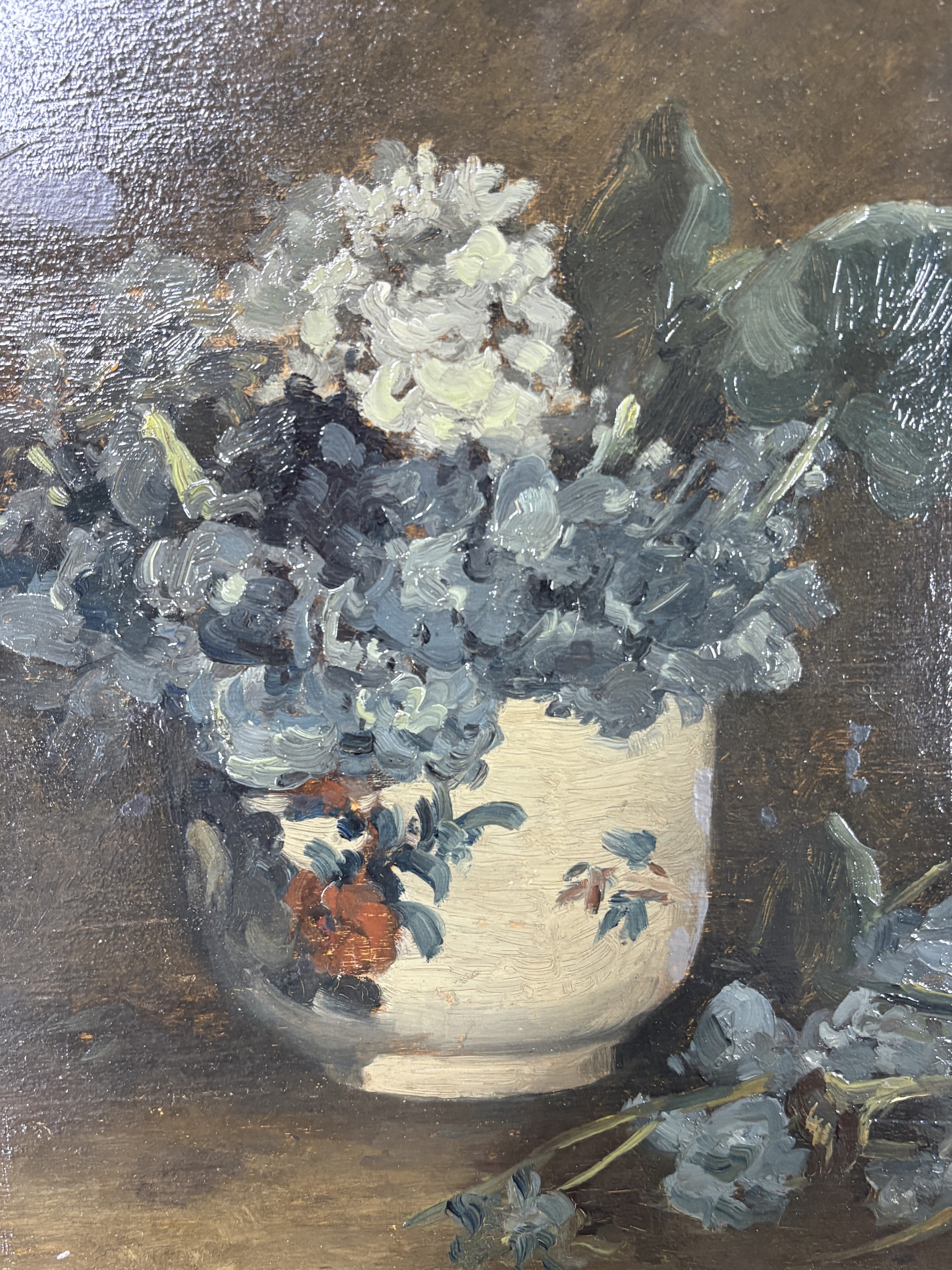 Detail n: Louis Alexandre Cabie, 1853 - 1939,, Blumenstillleben, Öl/Holz, 26 x, 24 cm, Rahmen ca. 35 x 32 cm, orig. Rechnung Kunsthaus Bühler von 1976 liegt ...
