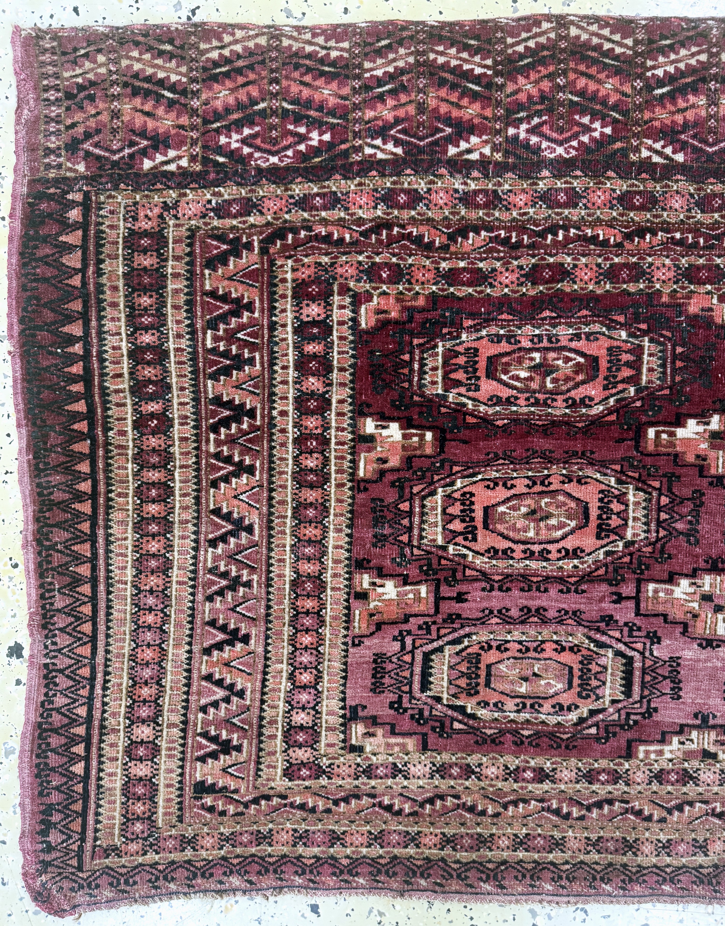 Detail a: Tekke Tschowal antik, Turkmenistan, um 1900, Wolle auf Wolle, ca. 153 x 79 cm, EHZ: 3