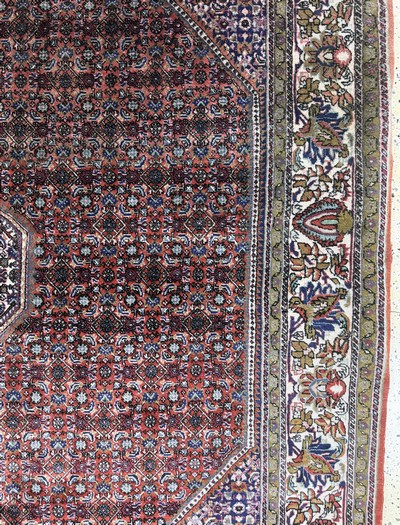 27072202e - Bidjar fein, Persien, Mitte 20.Jhd, Korkwolle auf Baumwolle, ca. 340 x 260 cm, EHZ: 2 ...