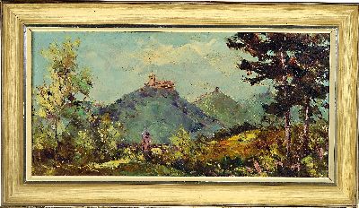 27072398k - Robert Lauth, 1896-1985 Ludwigshafen am Rhein, Blick über Annweiler mit der ...