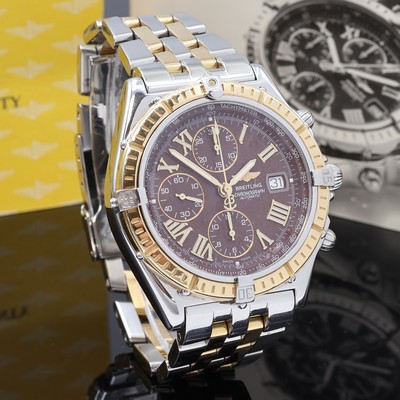 27072602c - BREITLING Crosswind Armbandchronograph Referenz D13055, Automatik, Edelstahl/Gold ...