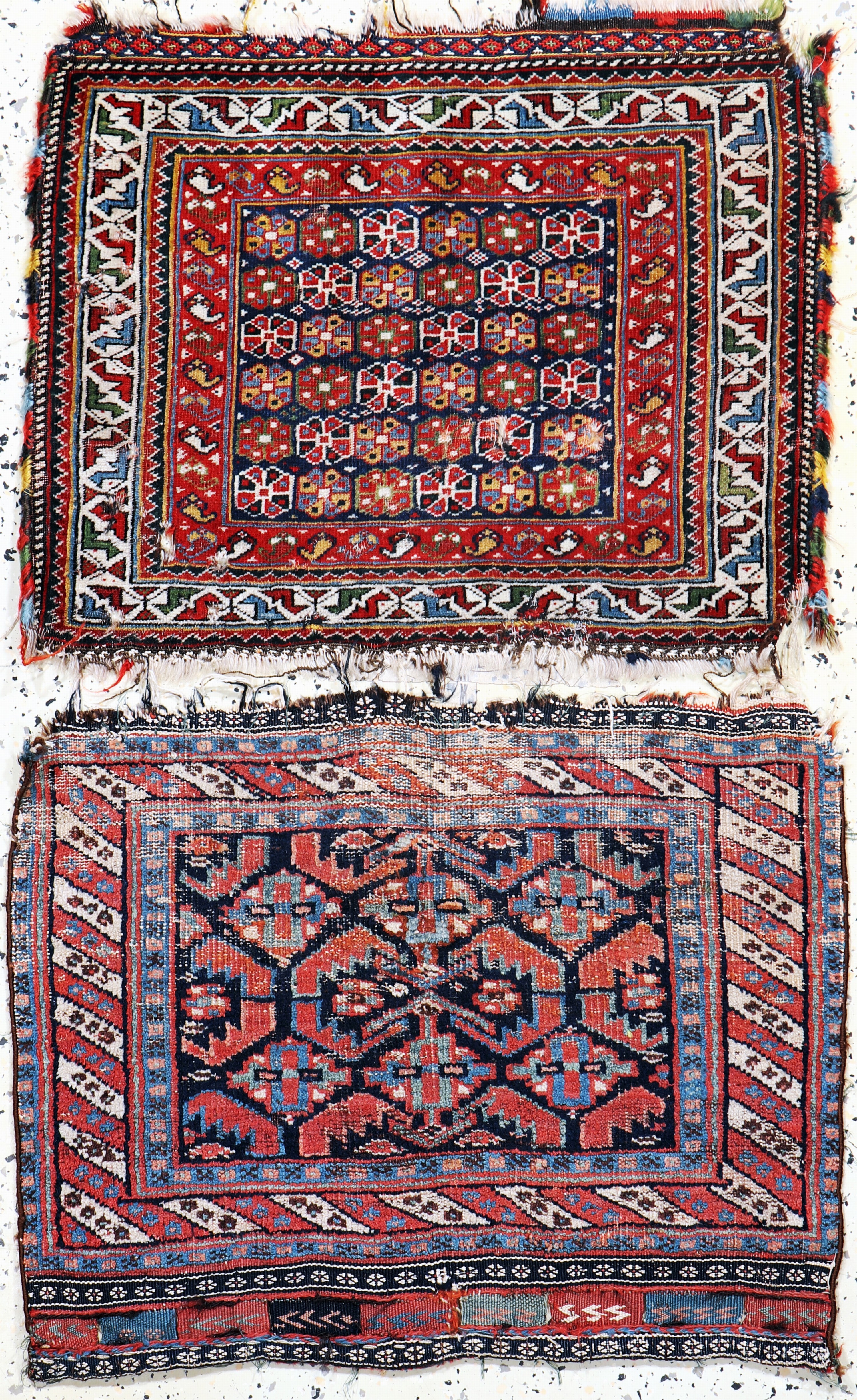 Image 27072808 - 2 Lots Taschenfront antik, Persien, um 1900, Wolle auf Wolle, ca. 60 x 70 cm, EHZ: 3-4 ...