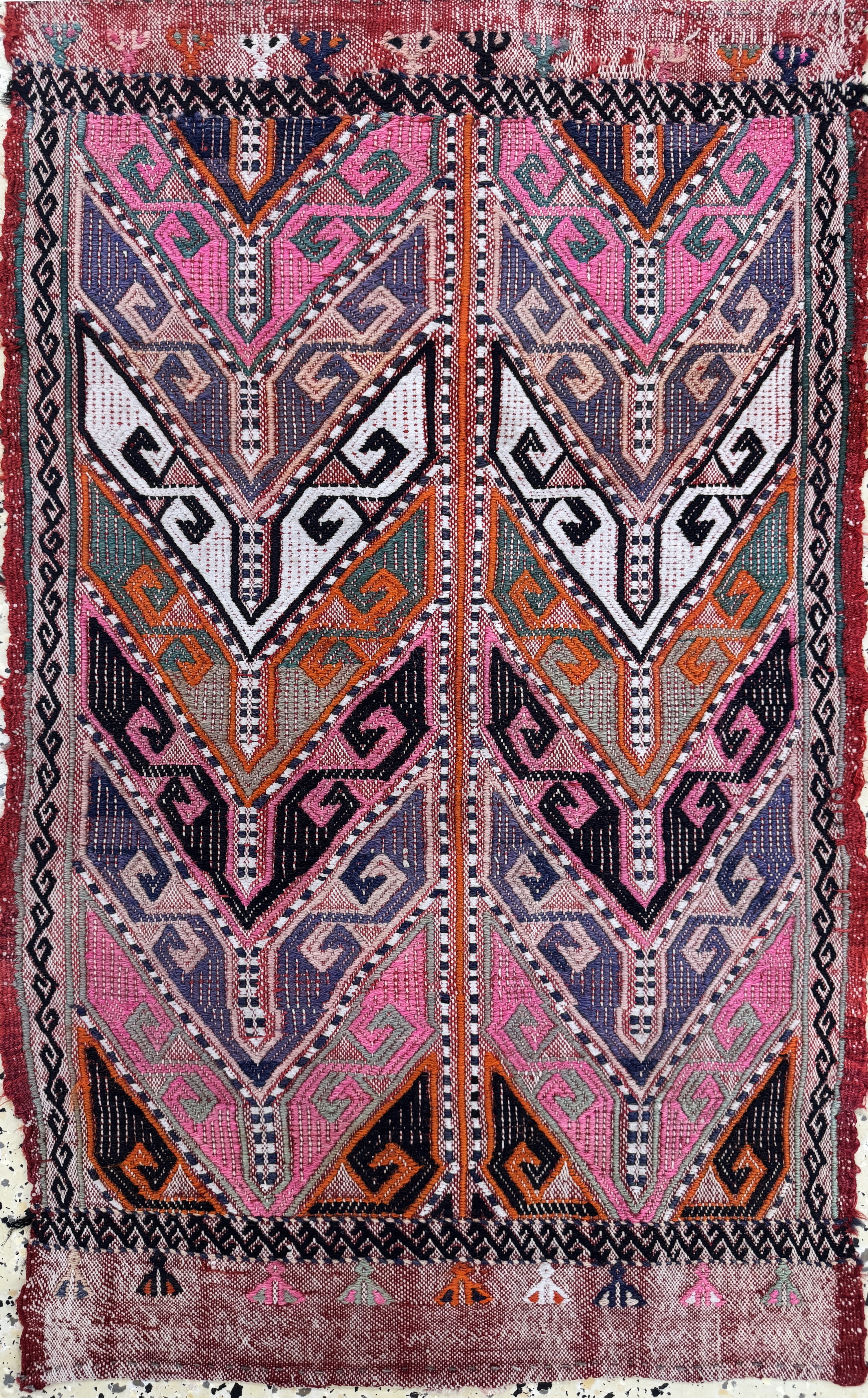 Detail d: 2 Lots Taschenfront antik, Türkei, um 1900,Wolle auf Wolle, ca. 80 x 70 cm, EHZ: 3