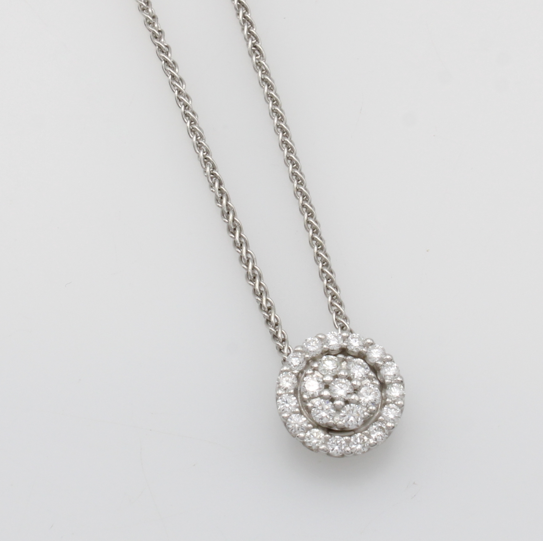 Image 27072823 - Anhänger mit Brillanten an Kette, WG 585/000, Brill. zus. ca. 0.20 ct Weiß/si, runde, ...