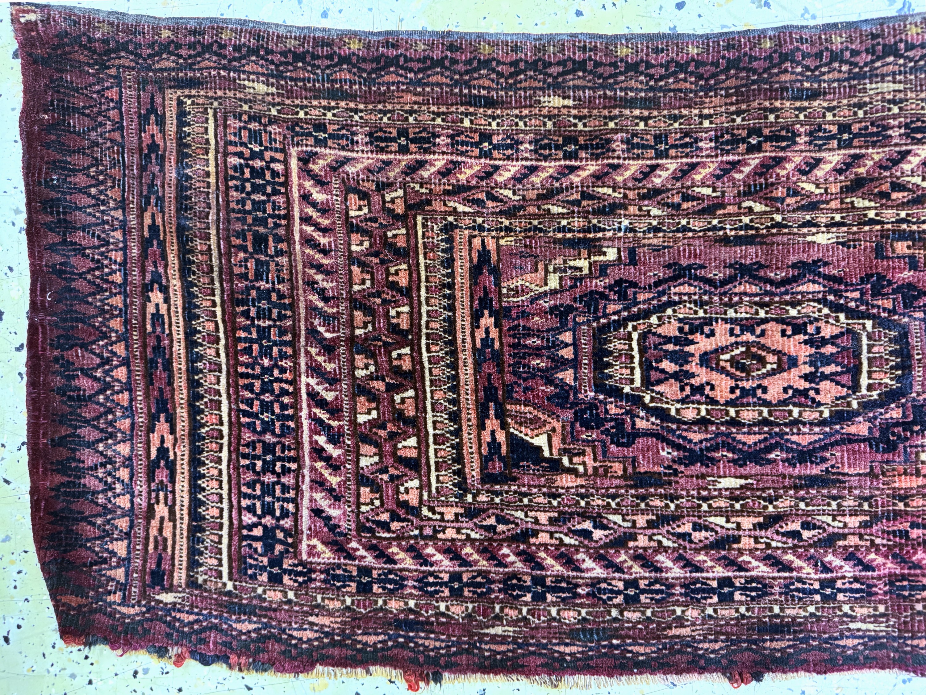 Detail b: 2 Lots Torba & Tschowal antik, Turkmenistan, um 1900, Wolle auf Wolle, ca. 155 x 85 cm & ca. 95 x 41 cm, EHZ: 4