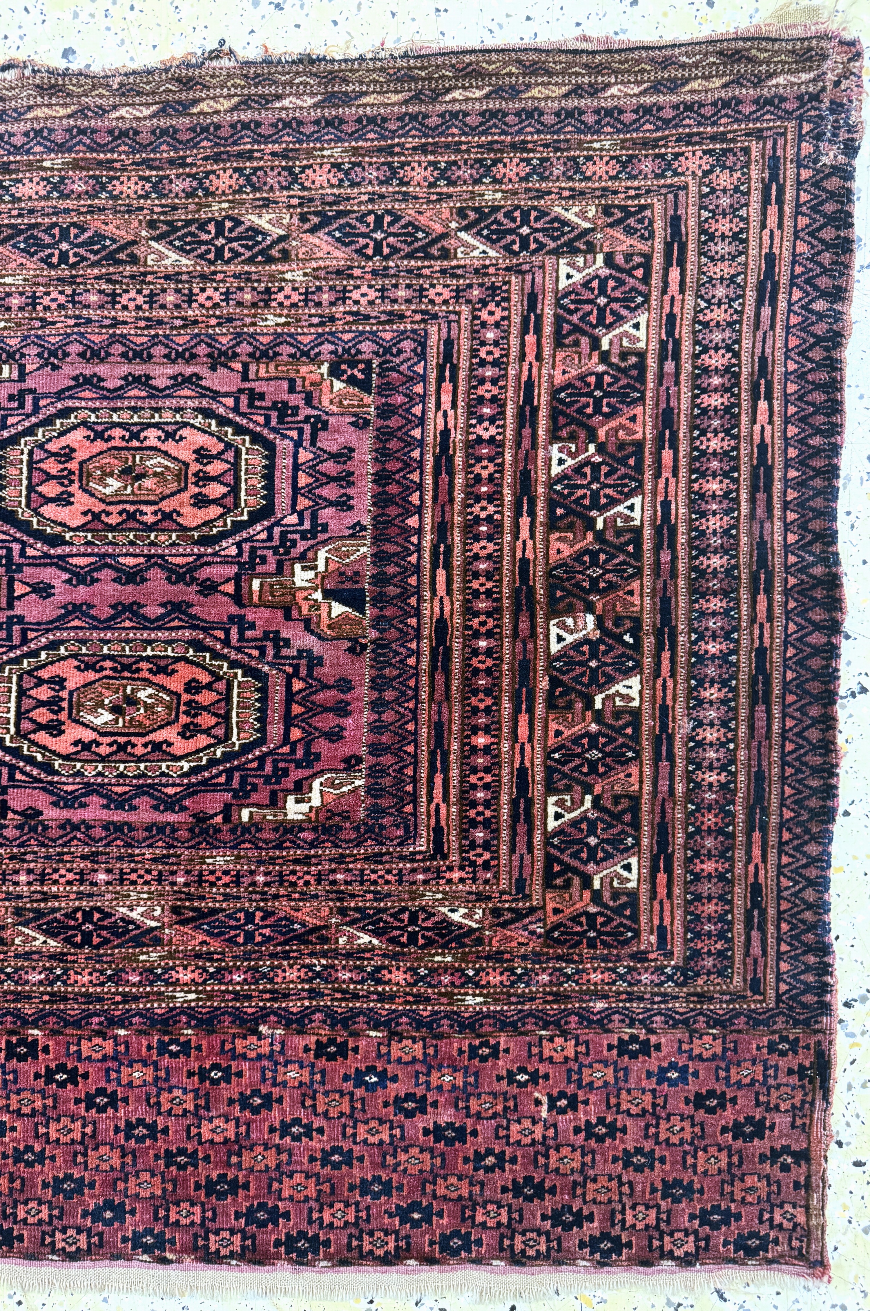 Detail d: 2 Lots Torba & Tschowal antik, Turkmenistan, um 1900, Wolle auf Wolle, ca. 155 x 85 cm & ca. 95 x 41 cm, EHZ: 4