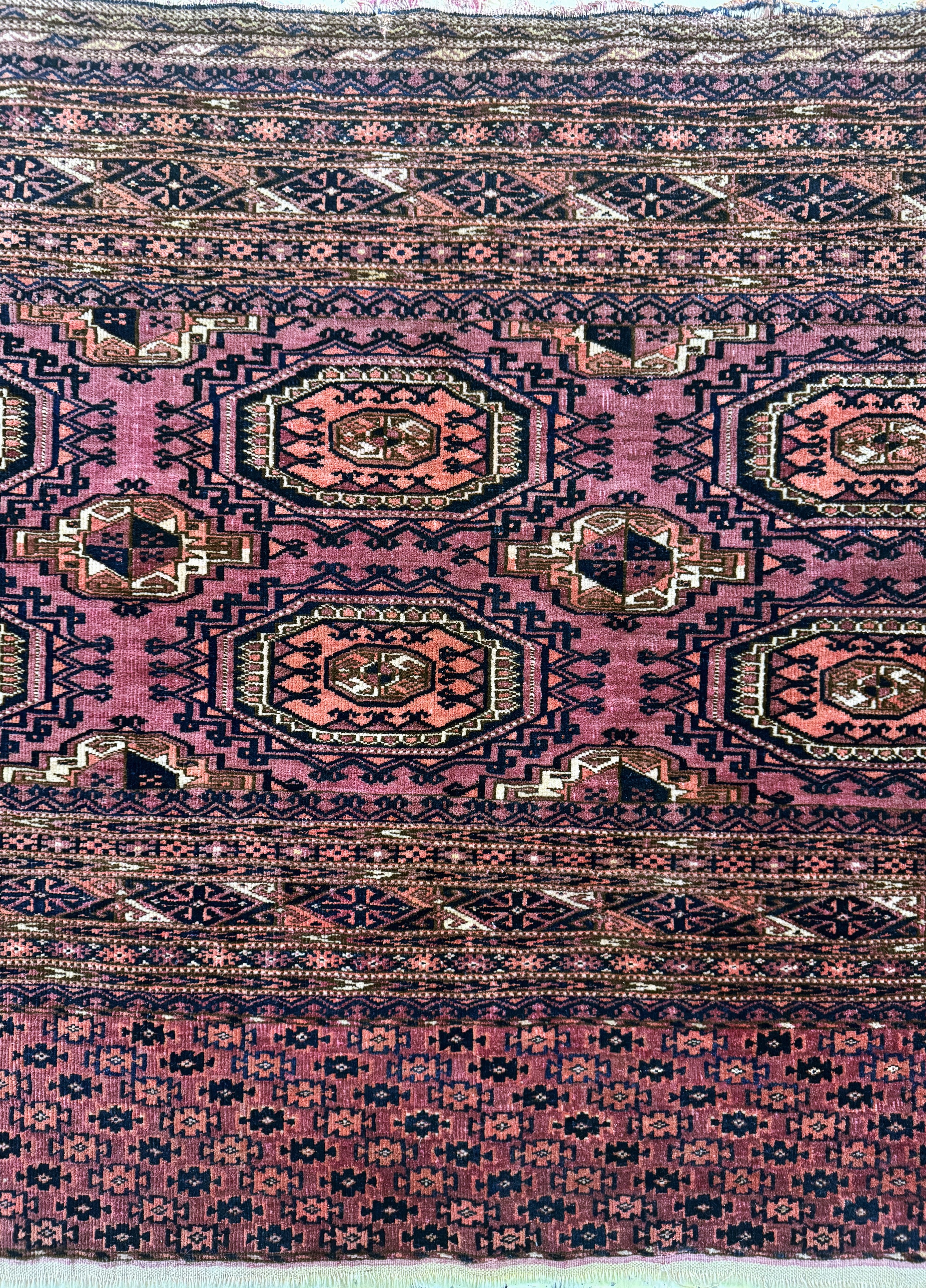 Detail e: 2 Lots Torba & Tschowal antik, Turkmenistan, um 1900, Wolle auf Wolle, ca. 155 x 85 cm & ca. 95 x 41 cm, EHZ: 4