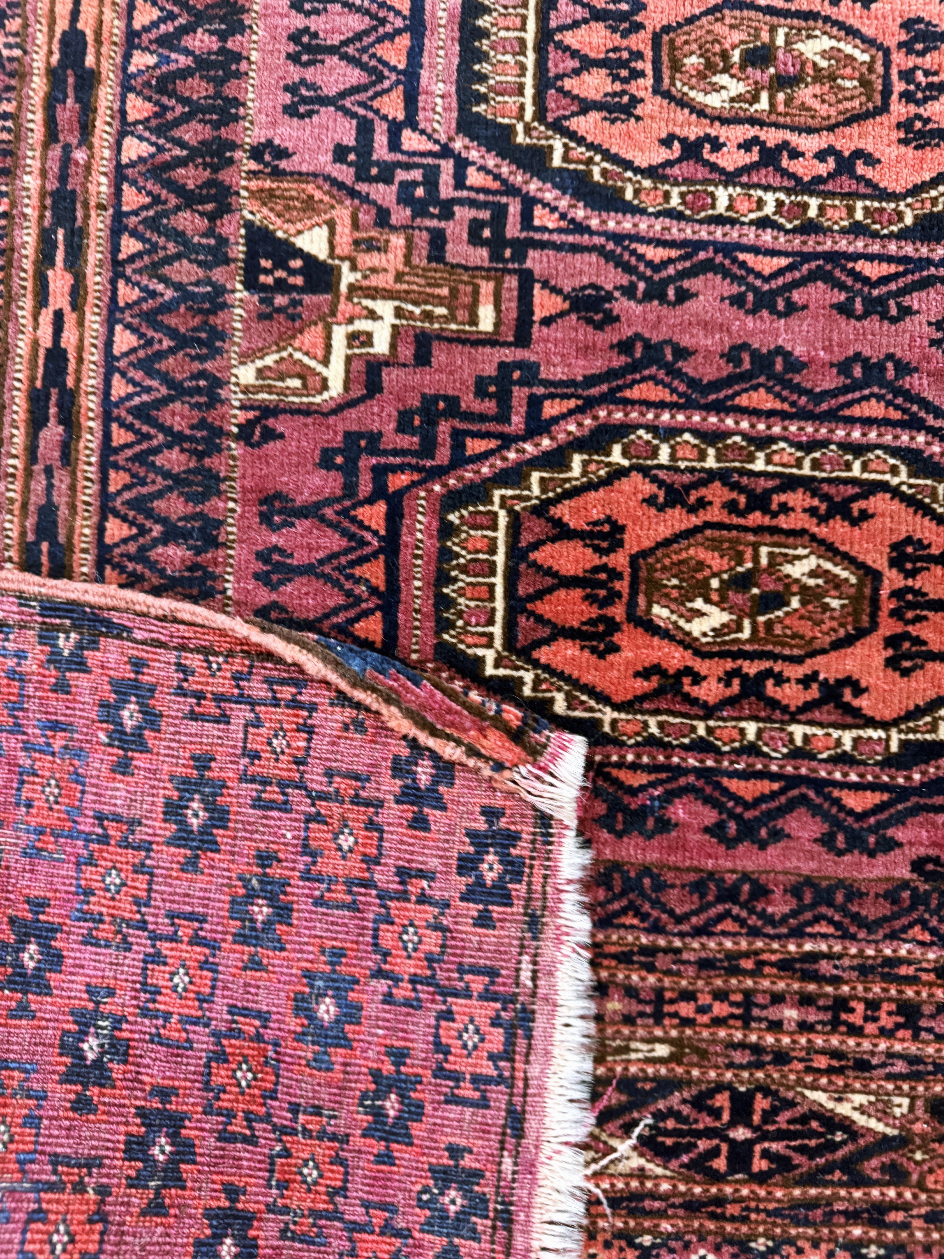 Detail g: 2 Lots Torba & Tschowal antik, Turkmenistan, um 1900, Wolle auf Wolle, ca. 155 x 85 cm & ca. 95 x 41 cm, EHZ: 4