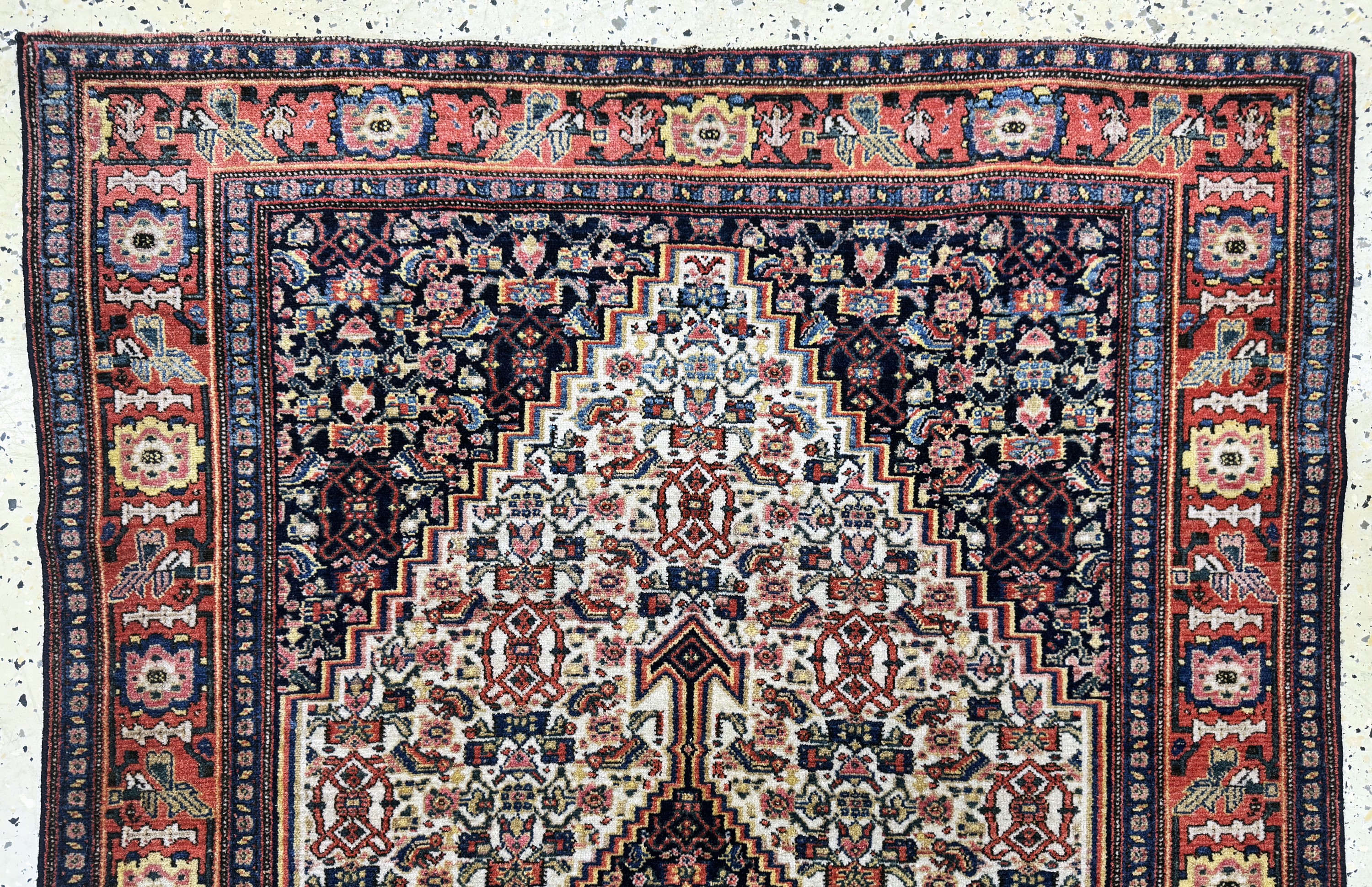 Detail a: Senneh fein antik, Persien, 19.Jhd, Wolle auf Baumwolle, ca. 145 x 105 cm, EHZ: 3