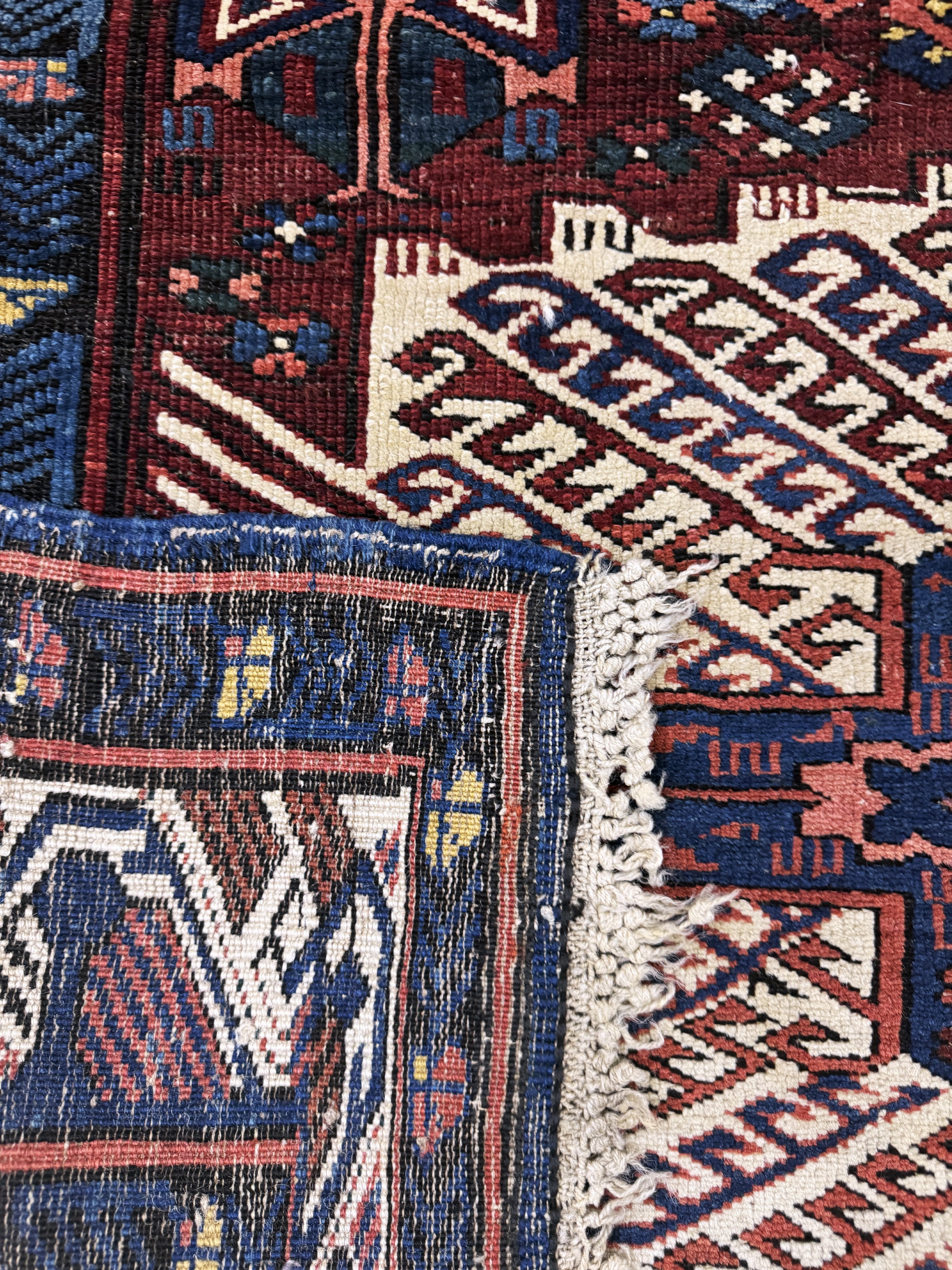 Detail f: Antiker"Zeijwa"Kazak, Kaukasus, 19.Jhd, Wolle auf Wolle, ca. 182 x 132 cm, EHZ: 2-3